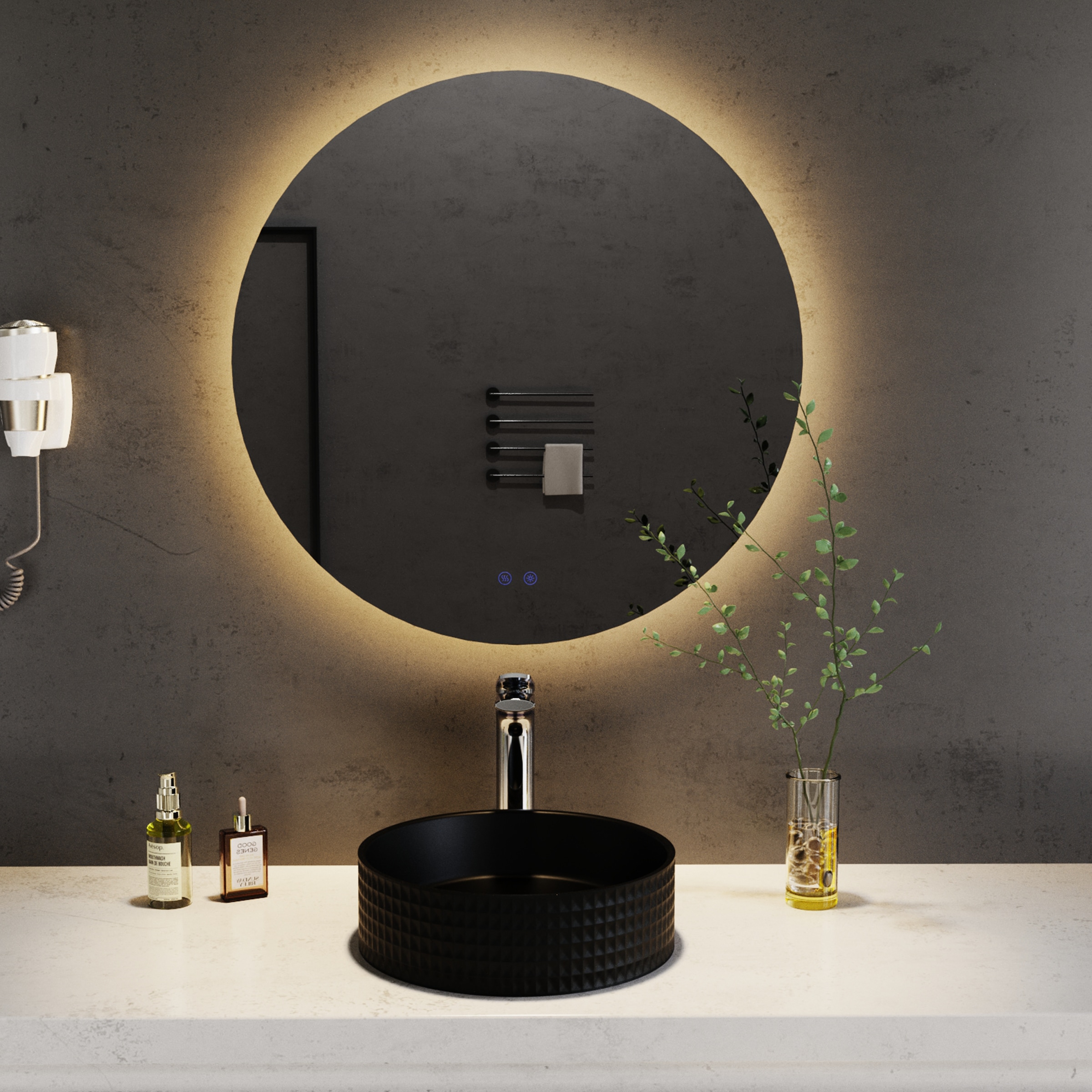 Image of welltime LED-Lichtspiegel "Toledo rund, Spiegel mit LED Beleuchtung, Badspiegel" mit Anti-Fog Beschichtung
