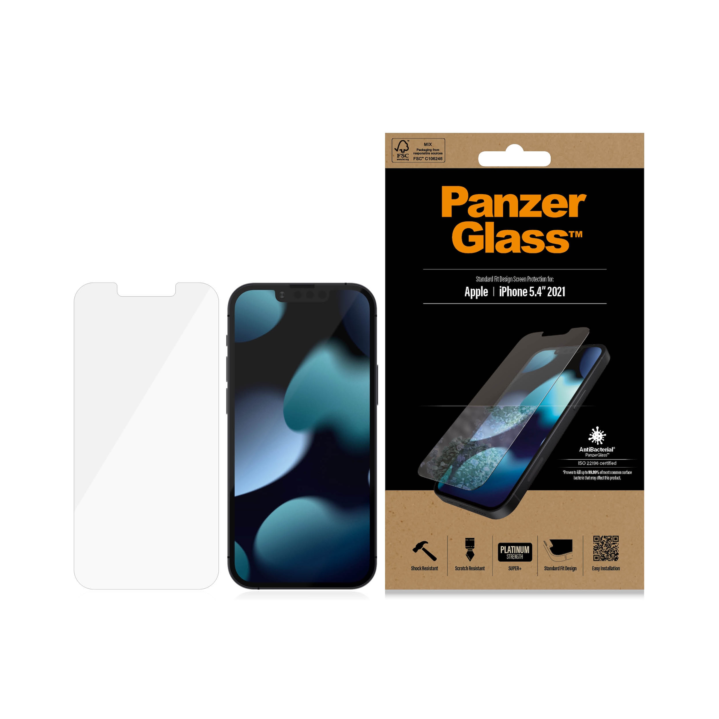 Image of PanzerGlass Displayschutzfolie »PanzerGlass Standard Fit (Antibakeriell) für iPhone 13 mini« bei Ackermann Versand Schweiz