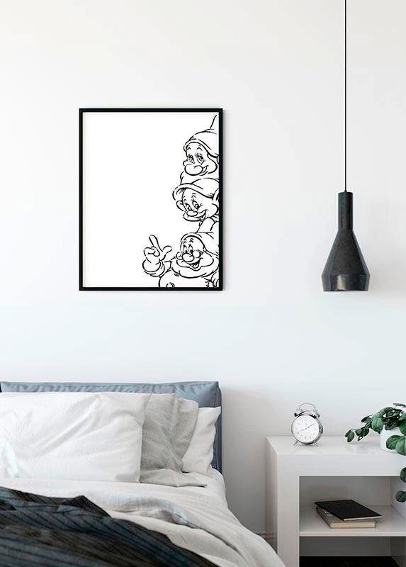 Komar Bild »Snow White Dwarves«, Disney, (1 St.), Wandbild zur Dekoration im Kinderzimmer - ohne Rahmen