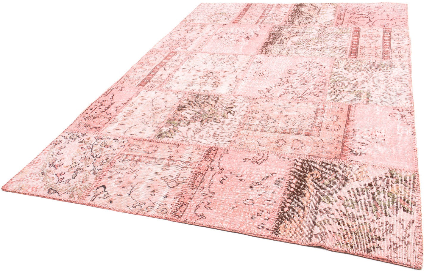 Image of morgenland Teppich »Patchwork - 240 x 170 cm - rosa«, rechteckig, 7 mm Höhe, Wohnzimmer, Handgeknüpft, Einzelstück mit Zertifikat bei Ackermann Versand Schweiz