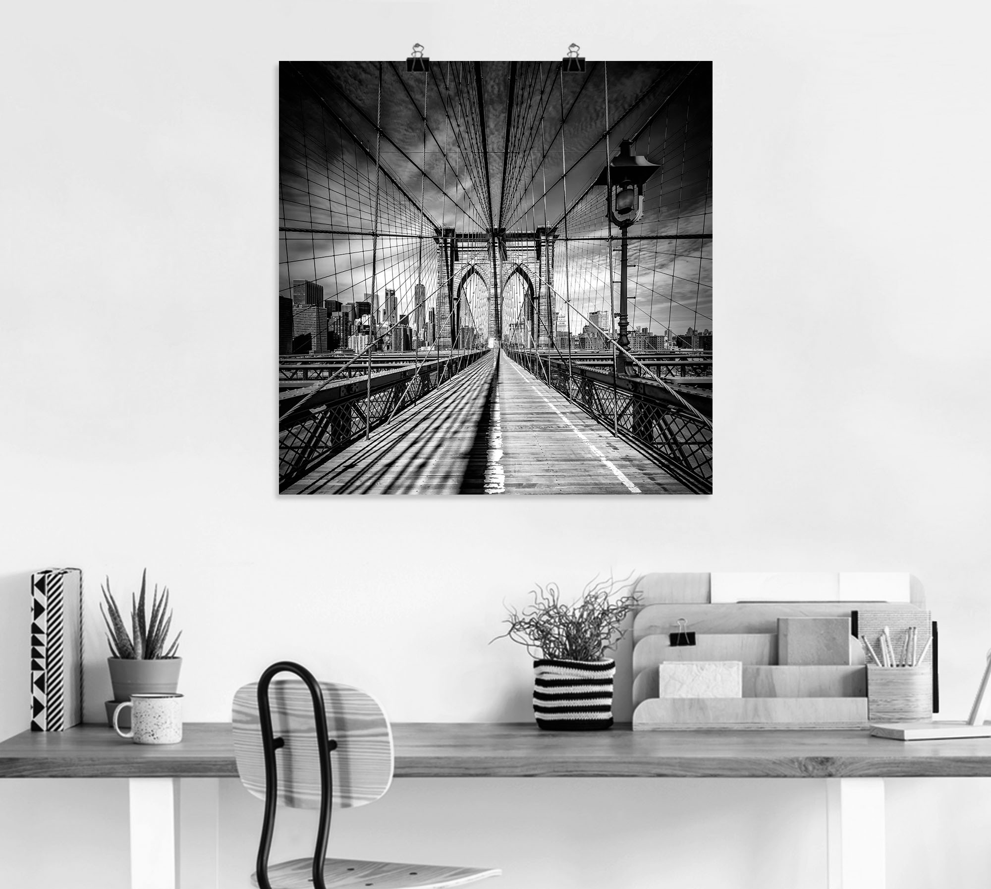 Artland Wandbild »New York oder als St.), Leinwandbild, günstig Brooklyn Grössen kaufen Bridge«, Poster versch. City Amerika, (1 in Alubild, Wandaufkleber