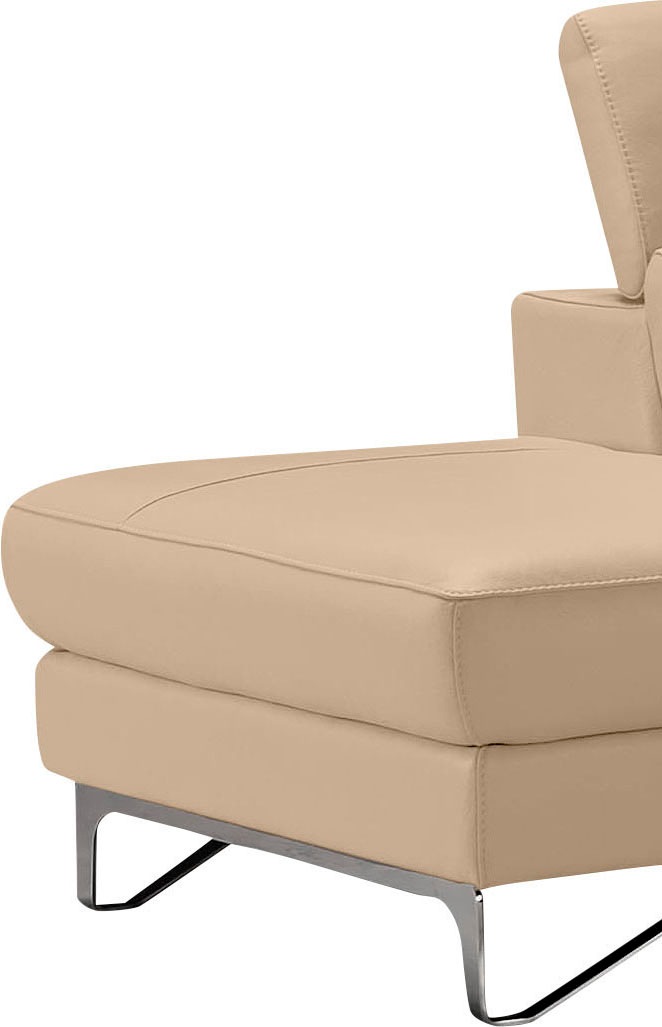 Egoitaliano Ottomane »Princess, elegantes Designsofa mit erstklassigem Sitzkomfort,«, inkl. verstellbarem Kopfteil und edle Designmetallfüsse