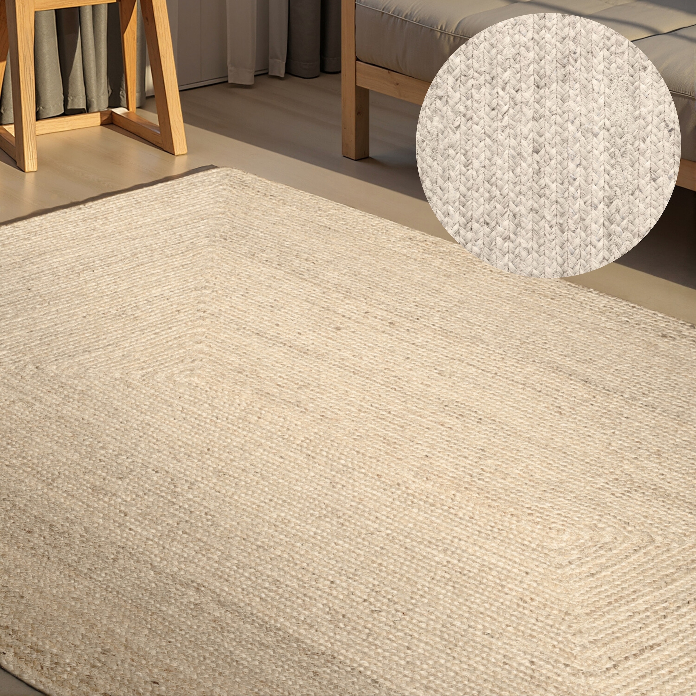 HANSE Home Tapis »Juteteppich Teppich Juno« Rectangulaire 9 mm Höhe jute, forme, fait main, tapis de salon, tapis naturel, salon