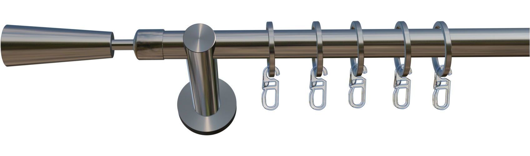 indeko Tringle à rideaux »Genf« Ø 16 mm 1 course-läufig Fixmass Komplett-Set inkl. Ringen und Montagematerial