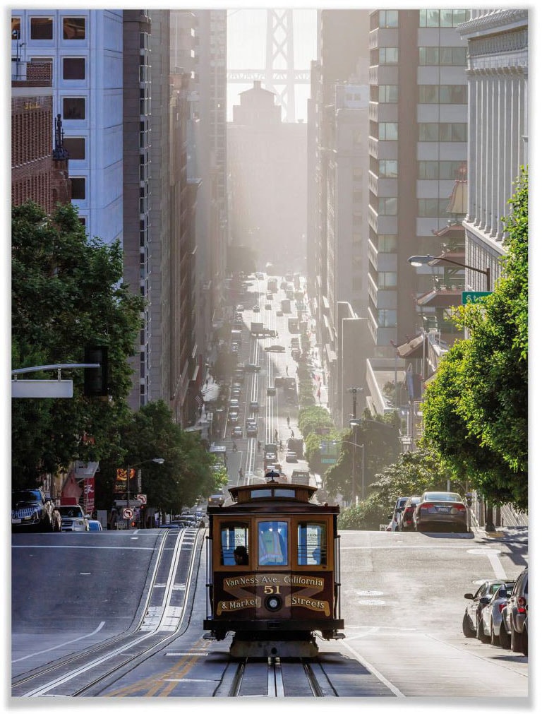 Wall-Art Poster »Cable Car San Francisco«, Wandposter St.), Bild, Städte, kaufen (1 Poster, Wandbild