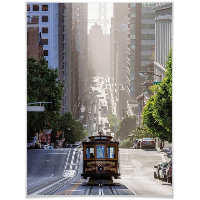 Wall-Art Poster »Cable Car San Francisco«, Städte, (1 St.), Poster, Wandbild,  Bild, Wandposter kaufen