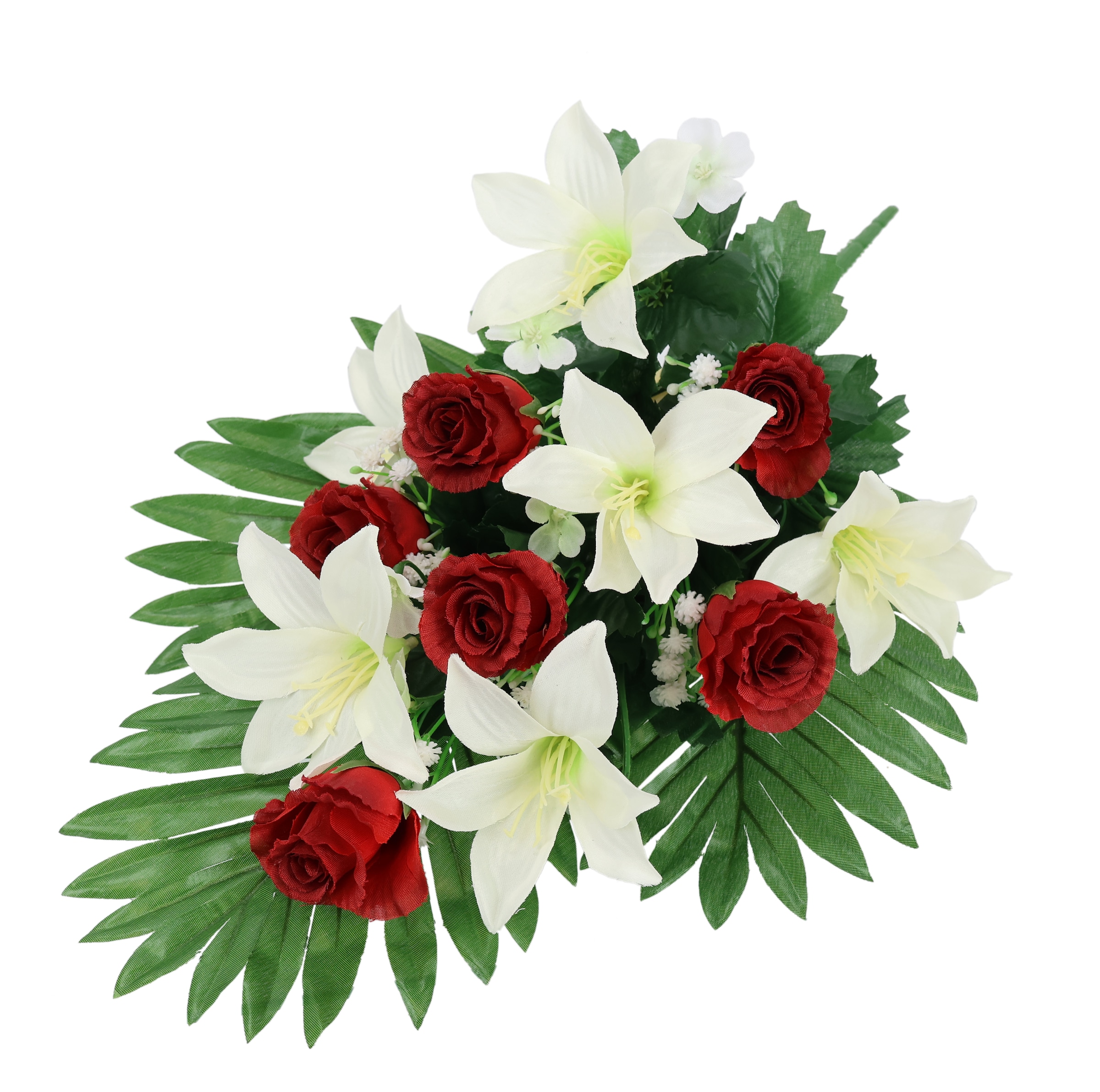 I.GE.A. Kunstblume »Aufleger Rosen/Lilien«, Bouquet Strauss Blume Tischdeko Deko Grabdeko Grableger Grabschmuck