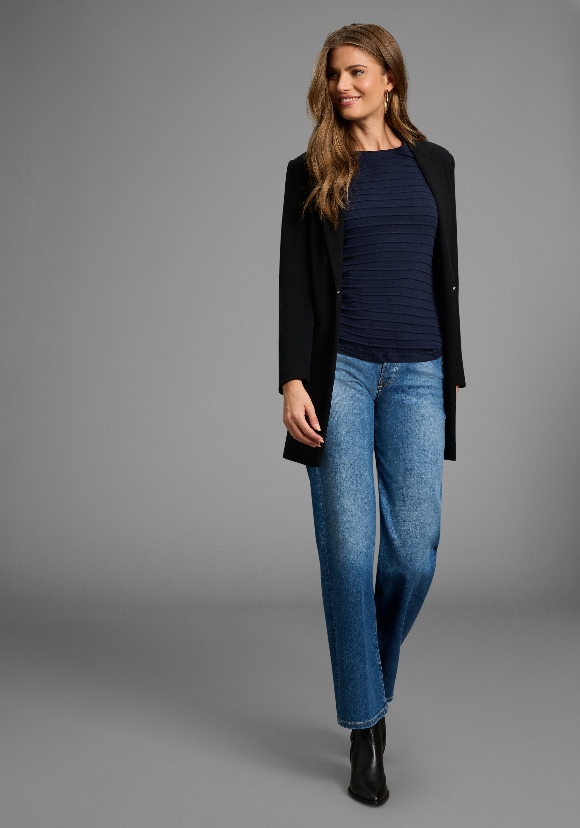 Laura Scott Rundhalspullover, mit Strukturstrick - NEUE KOLLEKTION