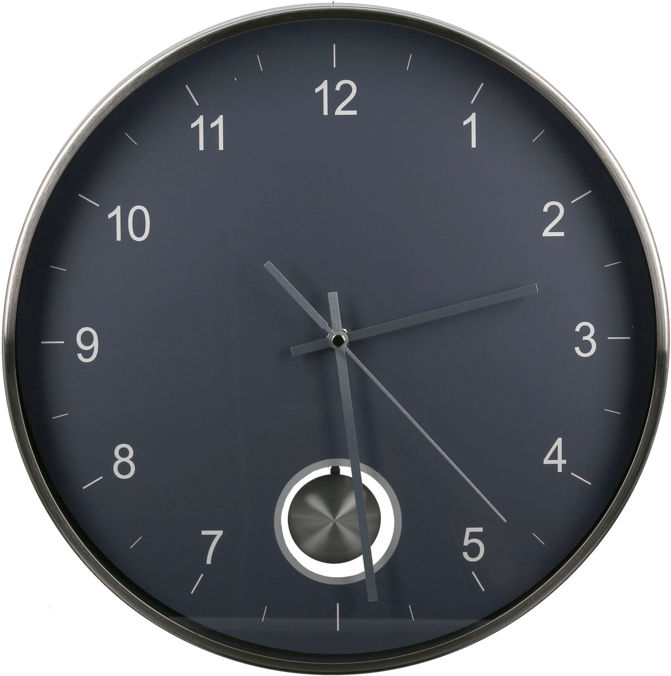 Image of Casablanca by Gilde Wanduhr »Gomb, grau/silber«, rund, Ø 35 cm, aus Metall, dekorativ in Küche & Wohnzimmer bei Ackermann Versand Schweiz