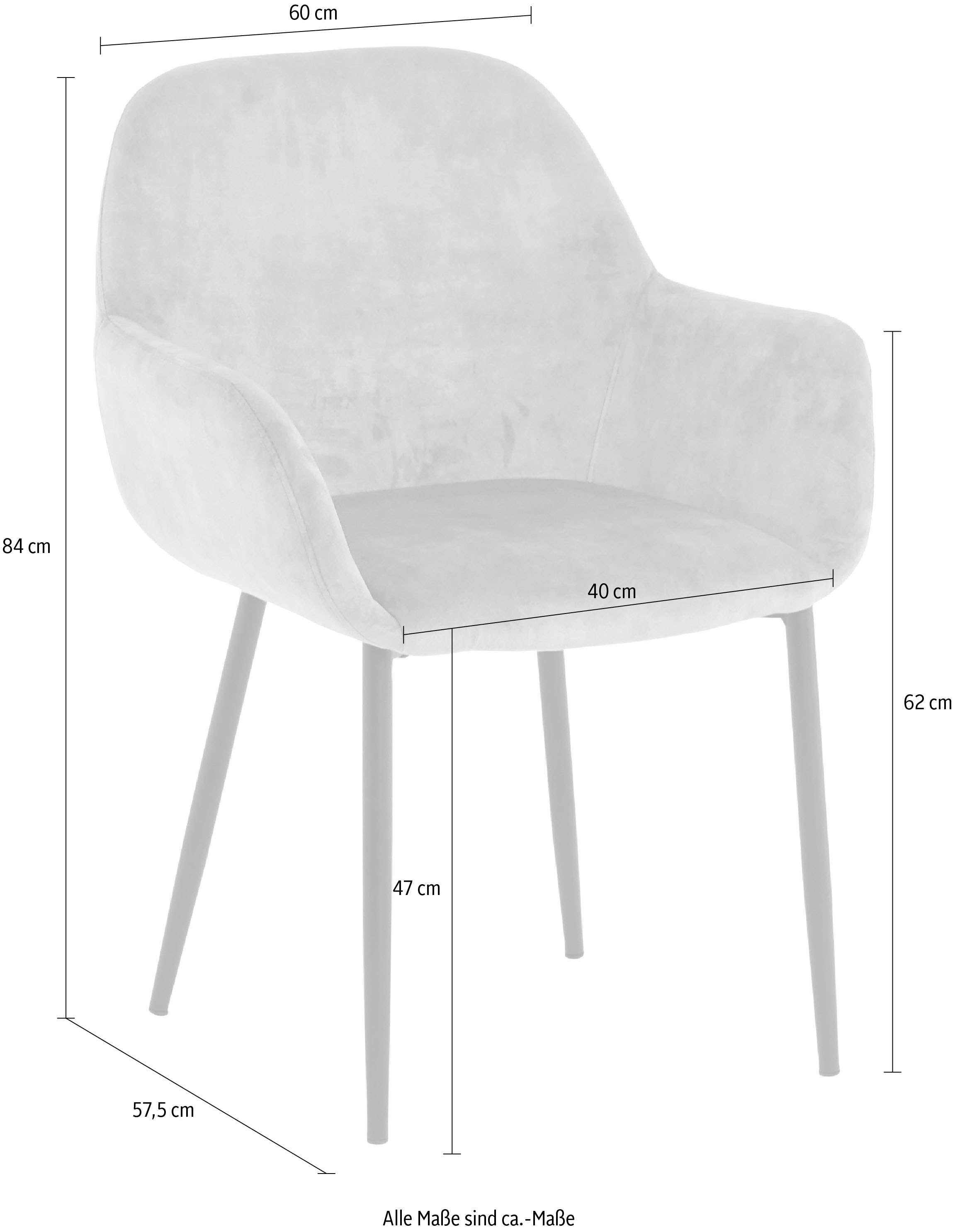 SIT Chaise avec accoudoirs (Ensemble) 2 cuisrevêtement glamour aspect velours