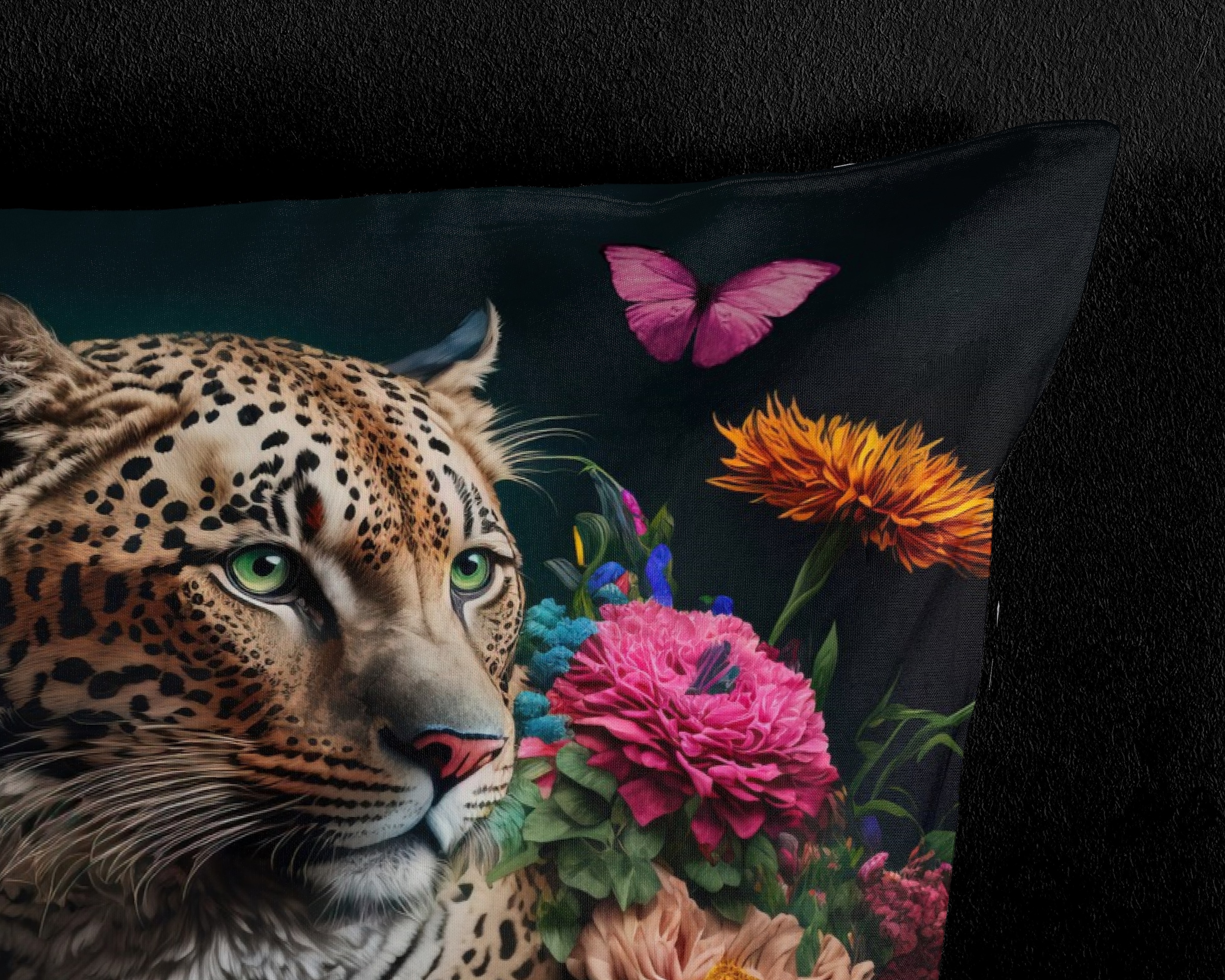 PURE luxury collection Wendebettwäsche »Borra«, Mikrofaser, 135x200, Pflegeleicht, Reissverschluss, Leopard, Schwarz
