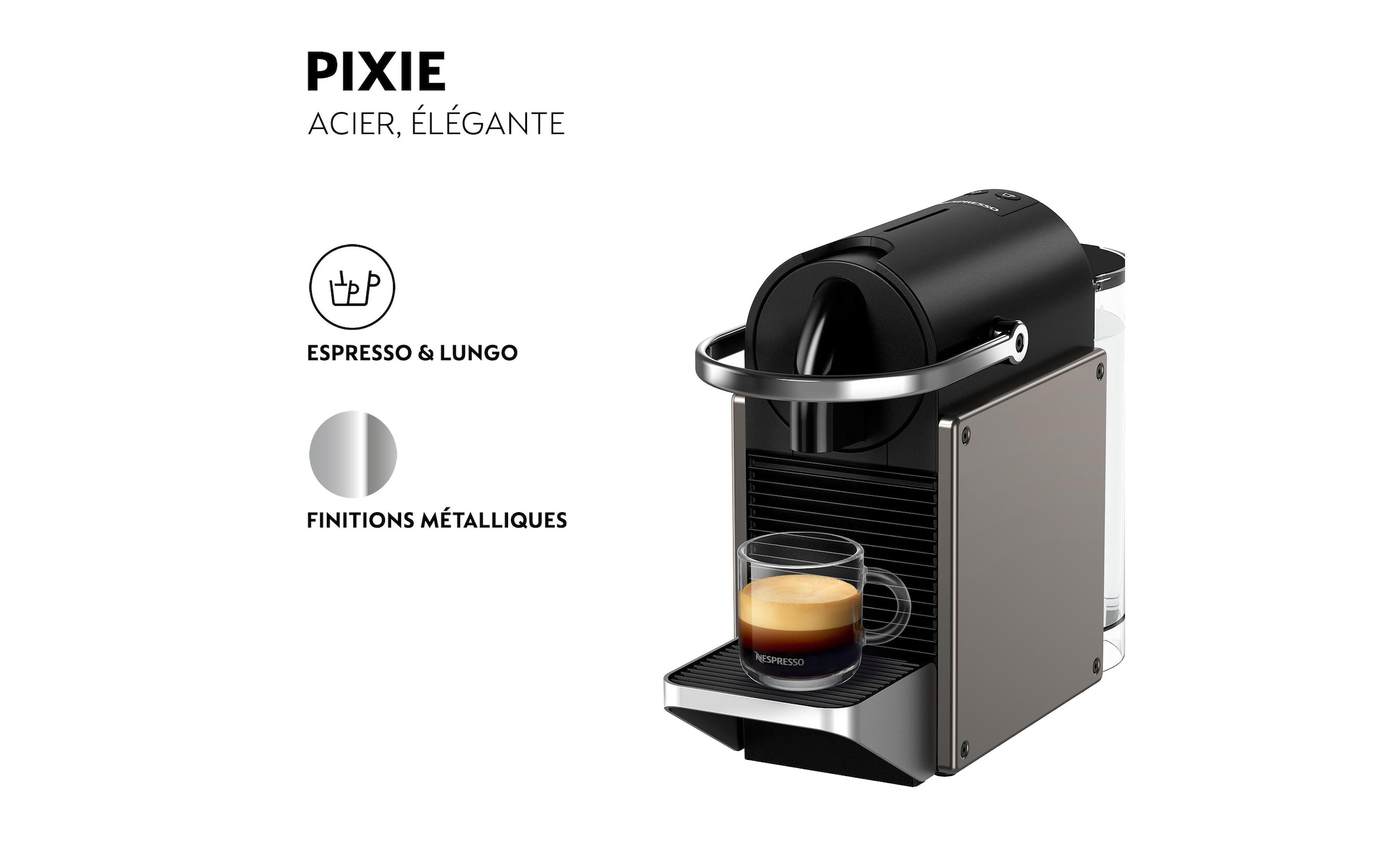 Krups Kapselmaschine »Nespresso Pixie XN306TCH Titan«