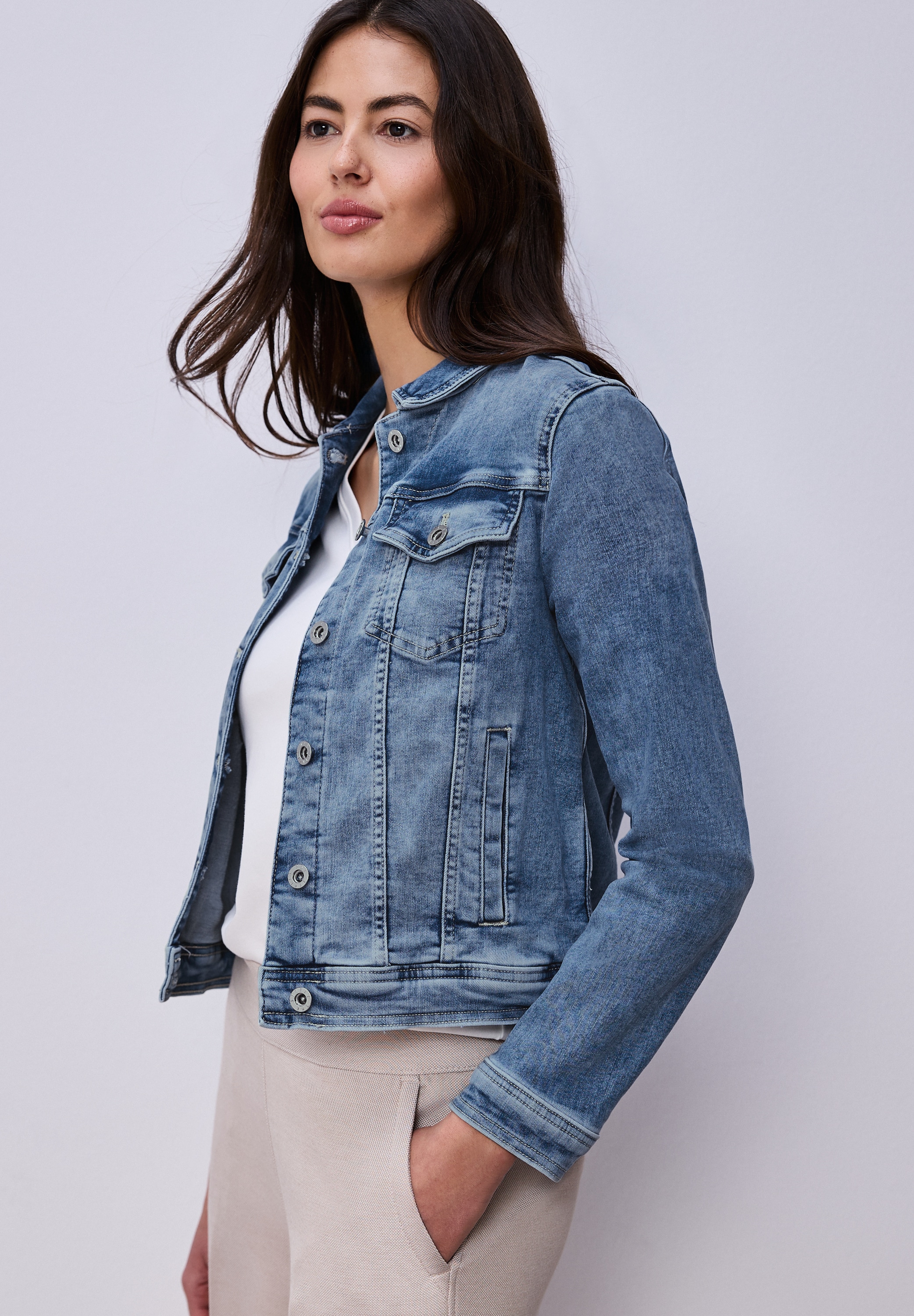 STREET ONE Jeansjacke mit Brust Taschen