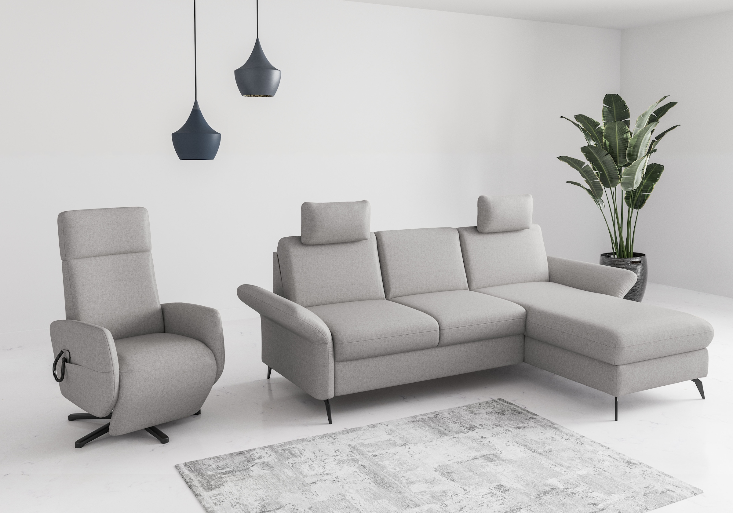 Home affaire Ecksofa »Rochelle«, wahlweise mit Bettfunktion, Bettkasten und Armteilverstellung