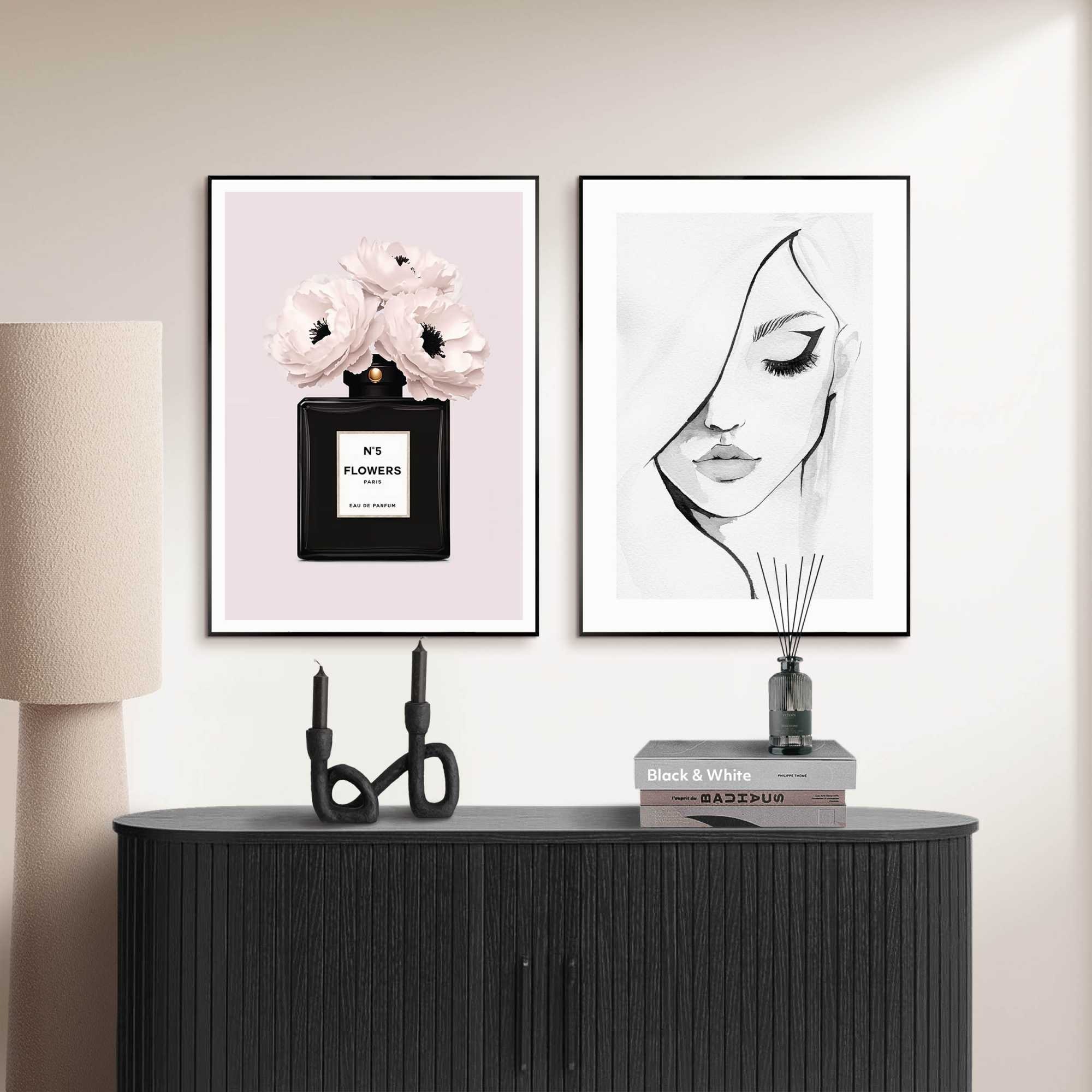 Image of Reinders Bild mit Rahmen "Schönheit der Frau" Menschen 2 Stk. tlg. Hobbyraum - Weiss - MDF - Frauen - 50x70 cm