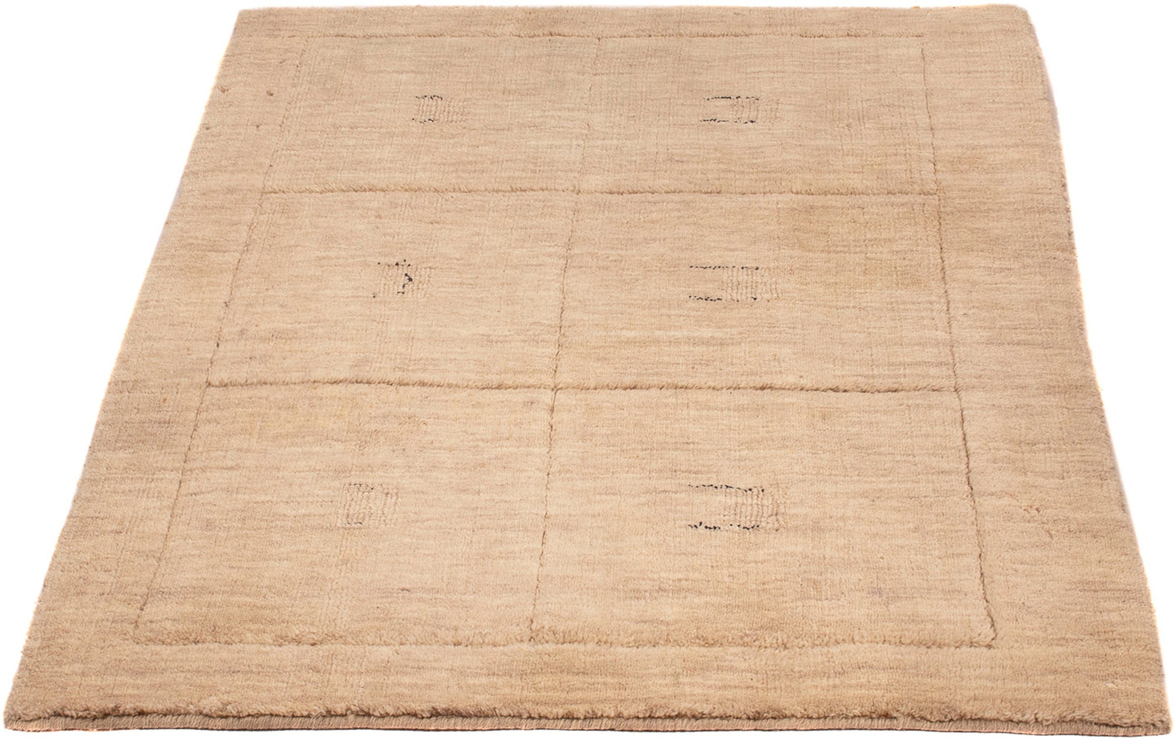 Wollteppich »Gabbeh - Loribaft Softy - 117 x 85 cm - hellbeige«, rechteckig, 12 mm...