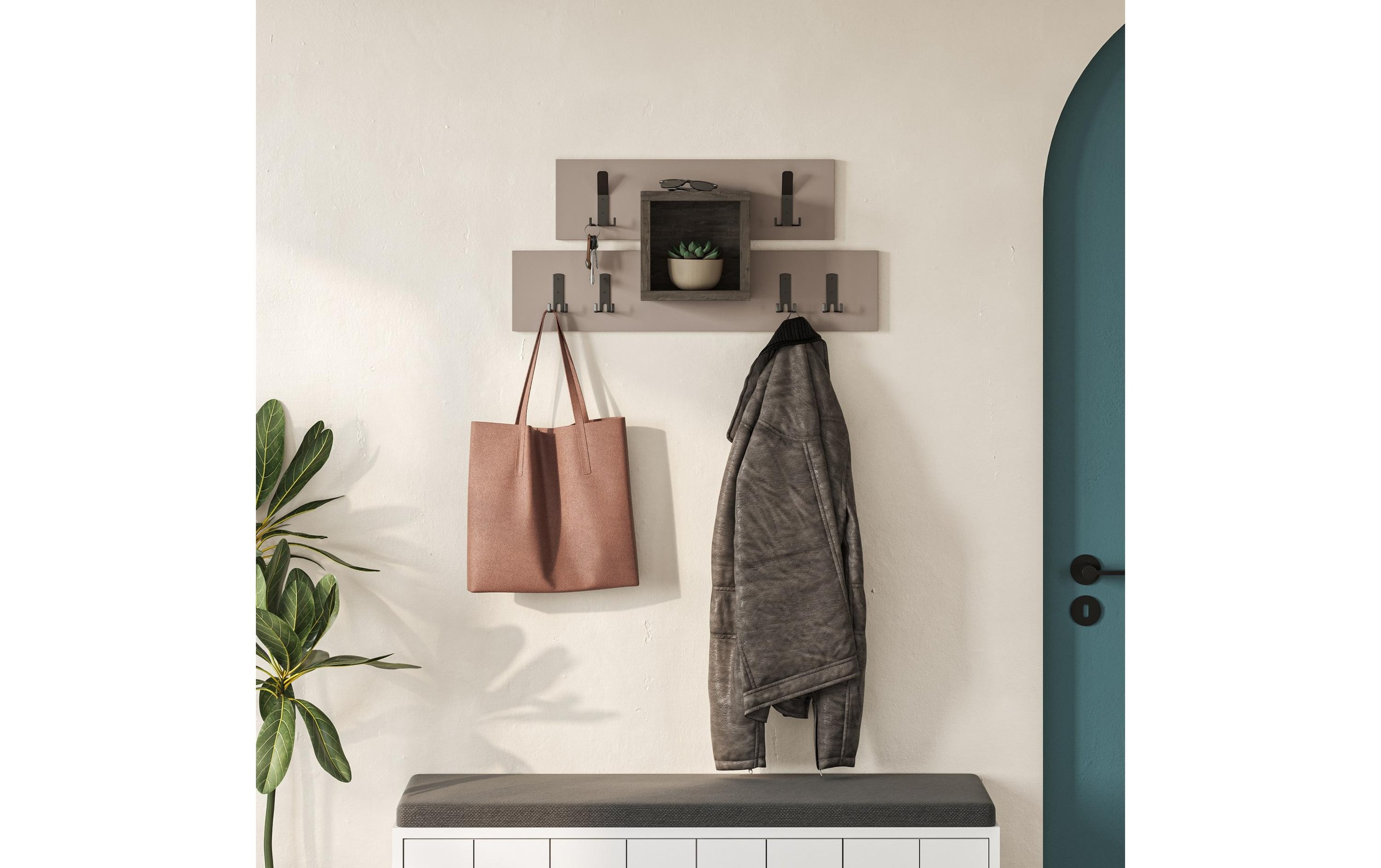 WOODY FASHION Garderobenleiste »Lumina 6 Haken«