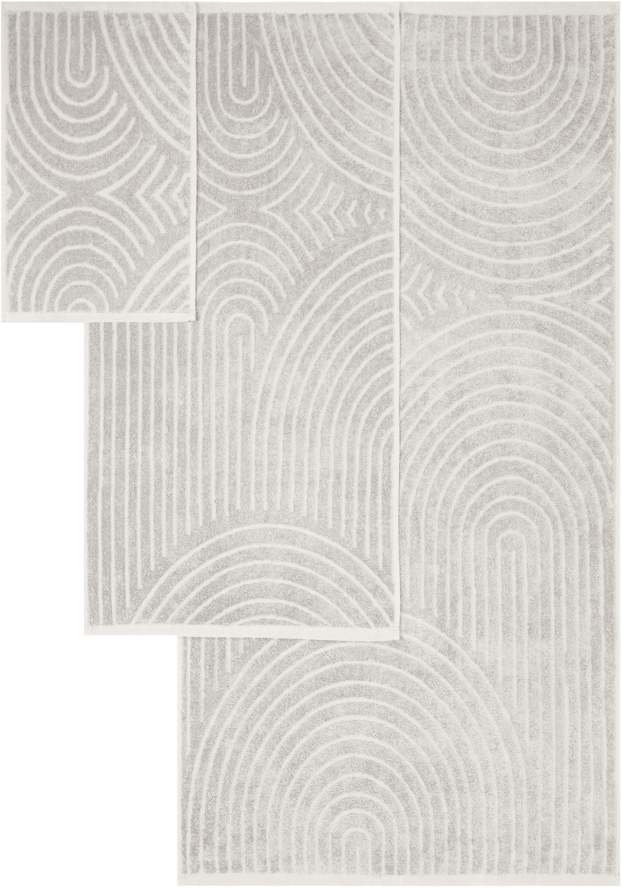 my home Handtuch Set »Handtuchset Ognon, Duschtücher, Handtücher, Gästetücher, Zen«, Set, 8 tlg., Frottier, Handtücher mit Muster, Scandi, einfarbiges Handtuch-Set 100% Baumwolle