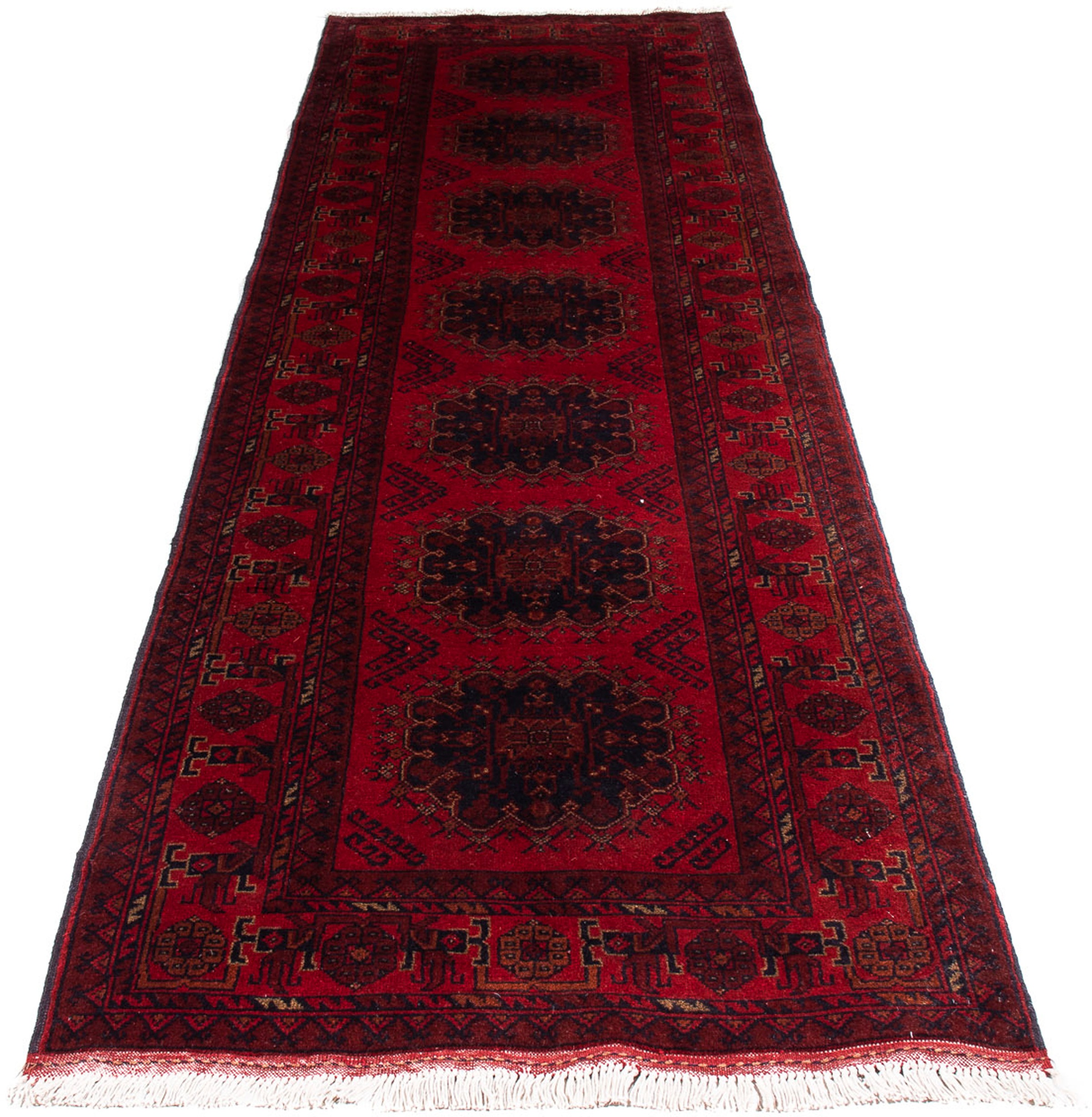 Image of morgenland Orientteppich »Afghan - Kunduz - 295 x 82 cm - dunkelrot«, rechteckig, 7 mm Höhe, Wohnzimmer, Handgeknüpft, Einzelstück mit Zertifikat bei Ackermann Versand Schweiz