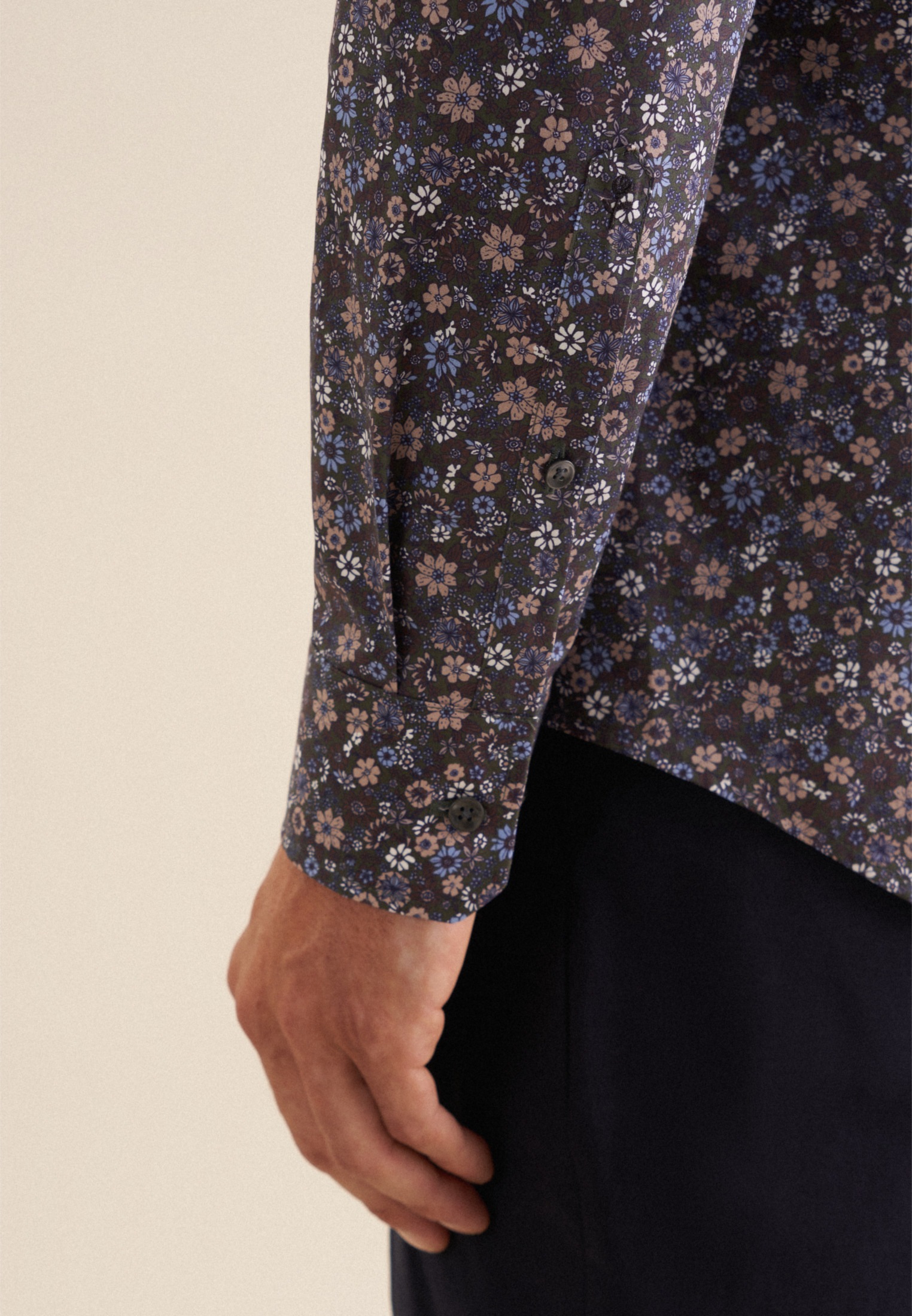 seidensticker Businesshemd »Shaped«, Shaped Langarm Kentkragen Floral