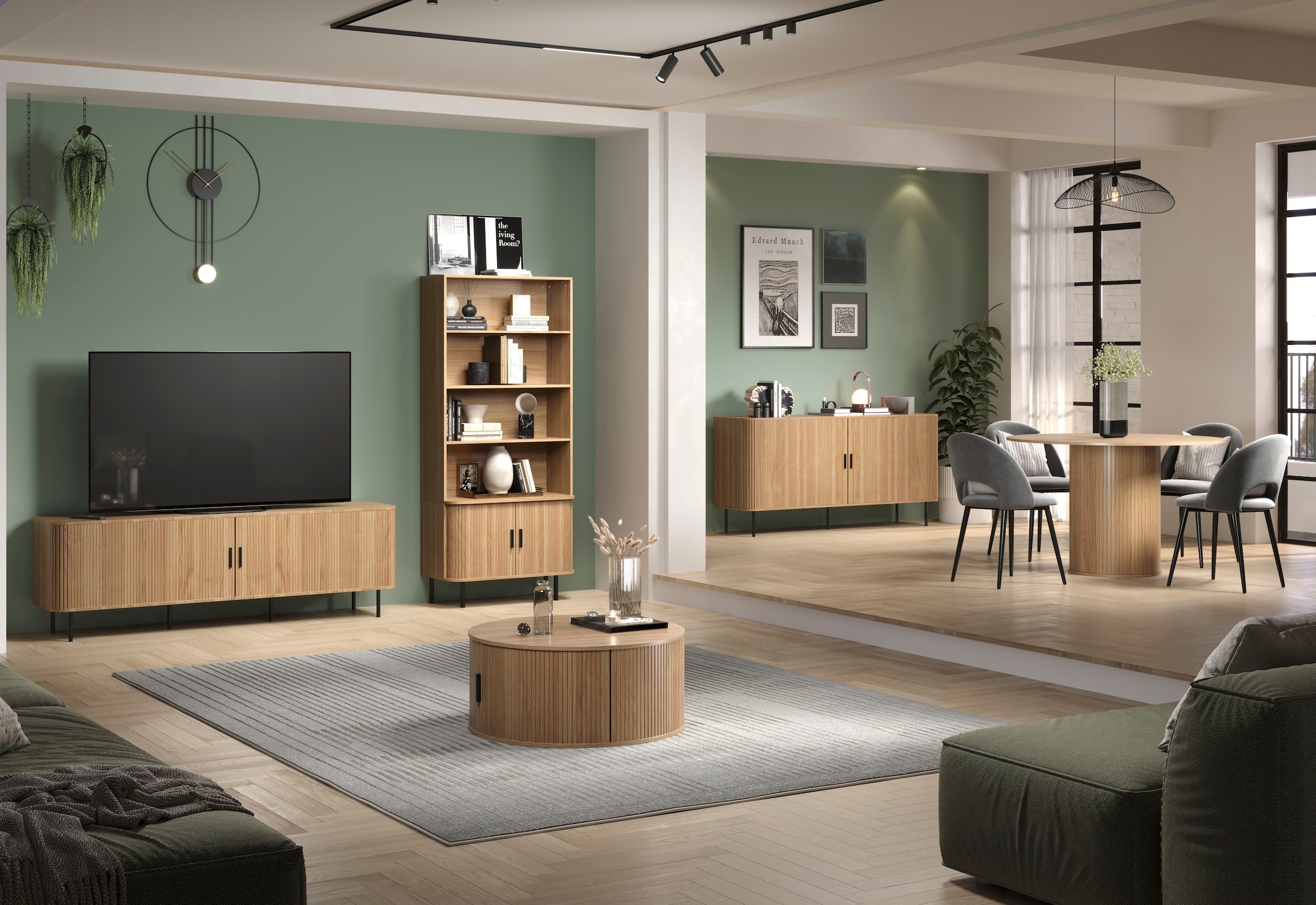 Home affaire Table basse »Ronda« 1 cuis tlg. Table basse ronde avec rangement - dimensions (L/P/H) 80/80/36 cm