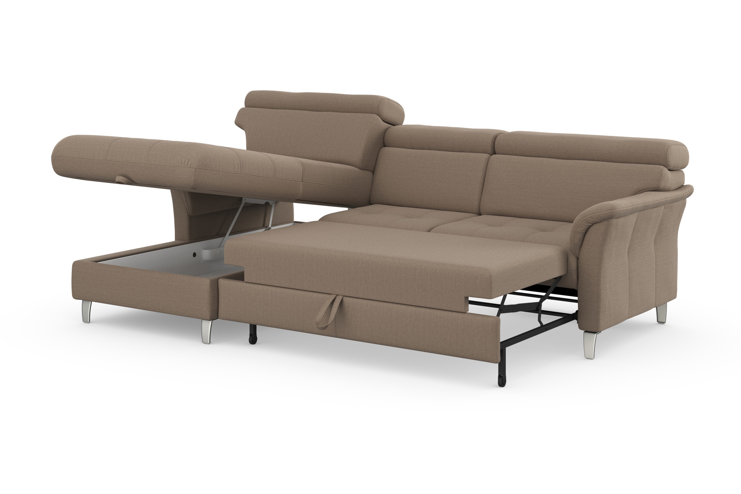 sit&more Ecksofa »Marano L-Form«, inklusive Kopfteilverstellung, wahlweise mit Bettfunktion, Bettkasten