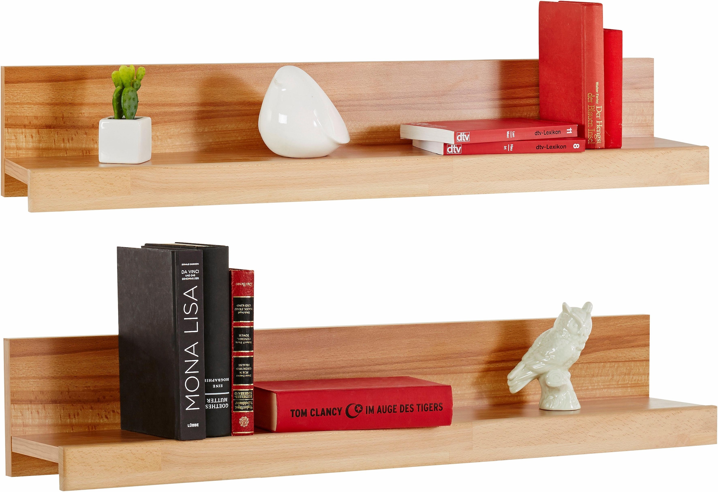 Home affaire Wandregal »Ribe,2er Set,teilmassiv mit massiver Ablagefläche, Breite: je 90 cm« 2 Stk. tlg. Ablageflächen in Massivholz