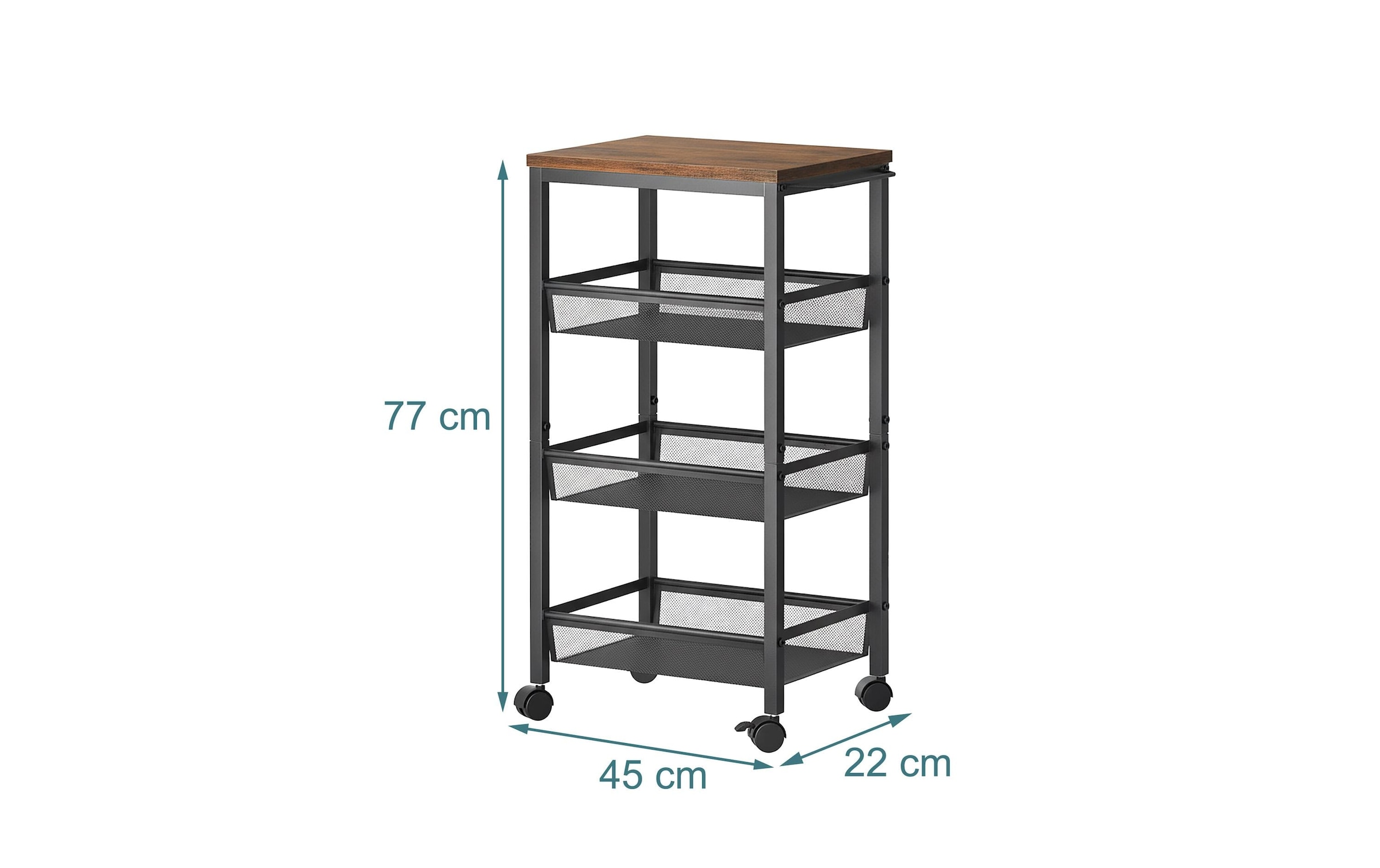 relaxdays Küchenwagen »77 x 22 x 45.5 cm«