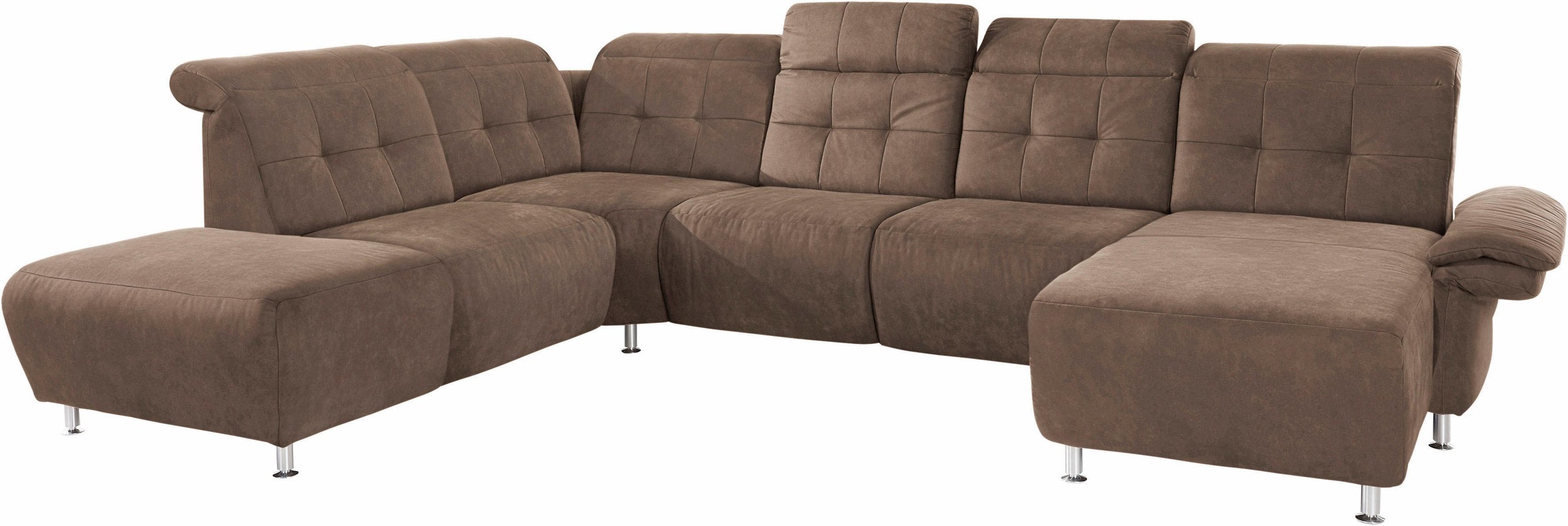Places of Style Wohnlandschaft »Manhattan U-Form«, 2 Sitze mit elektrischer Relaxfunktion, verstellbare Armlehnen
