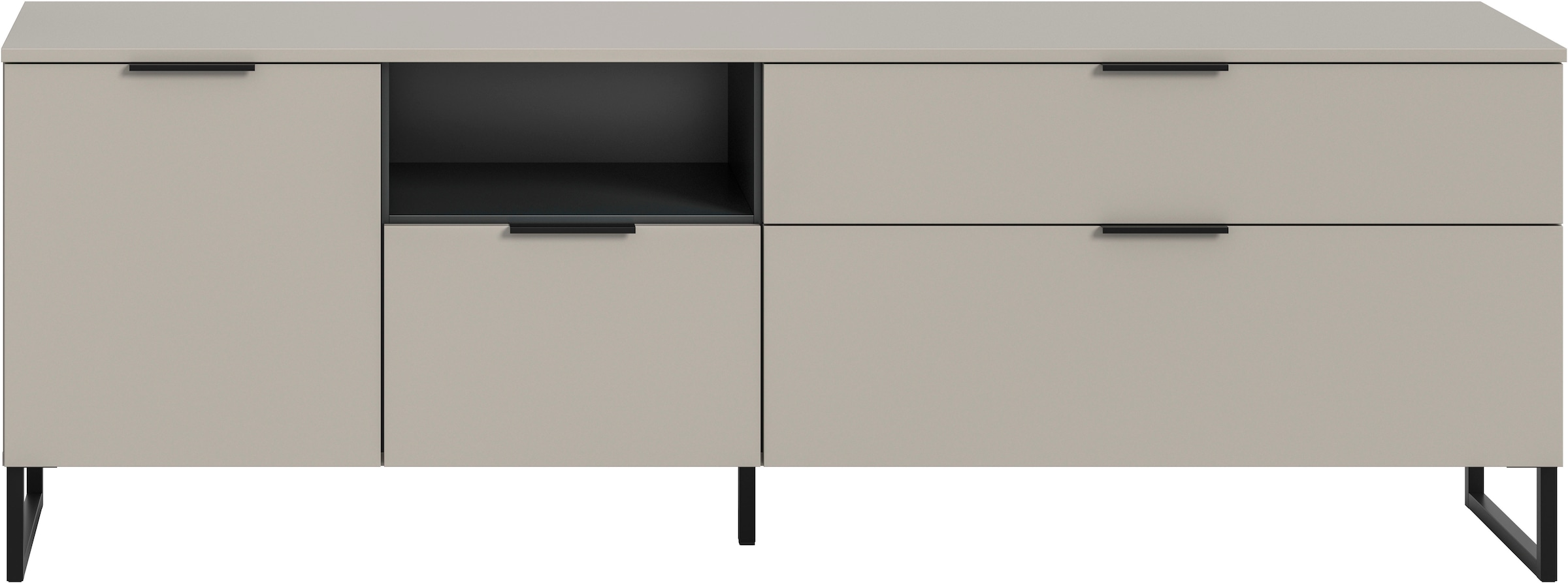 INOSIGN Lowboard »ADIO, Breite 185 cm, 2 Klappen, 1 Schubkasten, 1 Tür, mit Metall-Kufen« 1 Stk. tlg. Sideboard, Kommode, TV-Schrank, Schrank, Wohnzimmerschrank, Anrichte