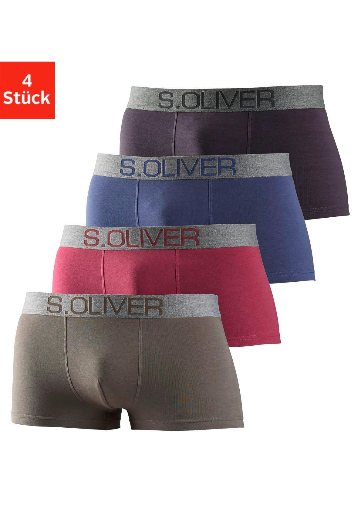 Image of s.Oliver Hipster Packung, 4 Stk. knapp sitzende Boxershorts für Herren aus Baumwoll-Mix