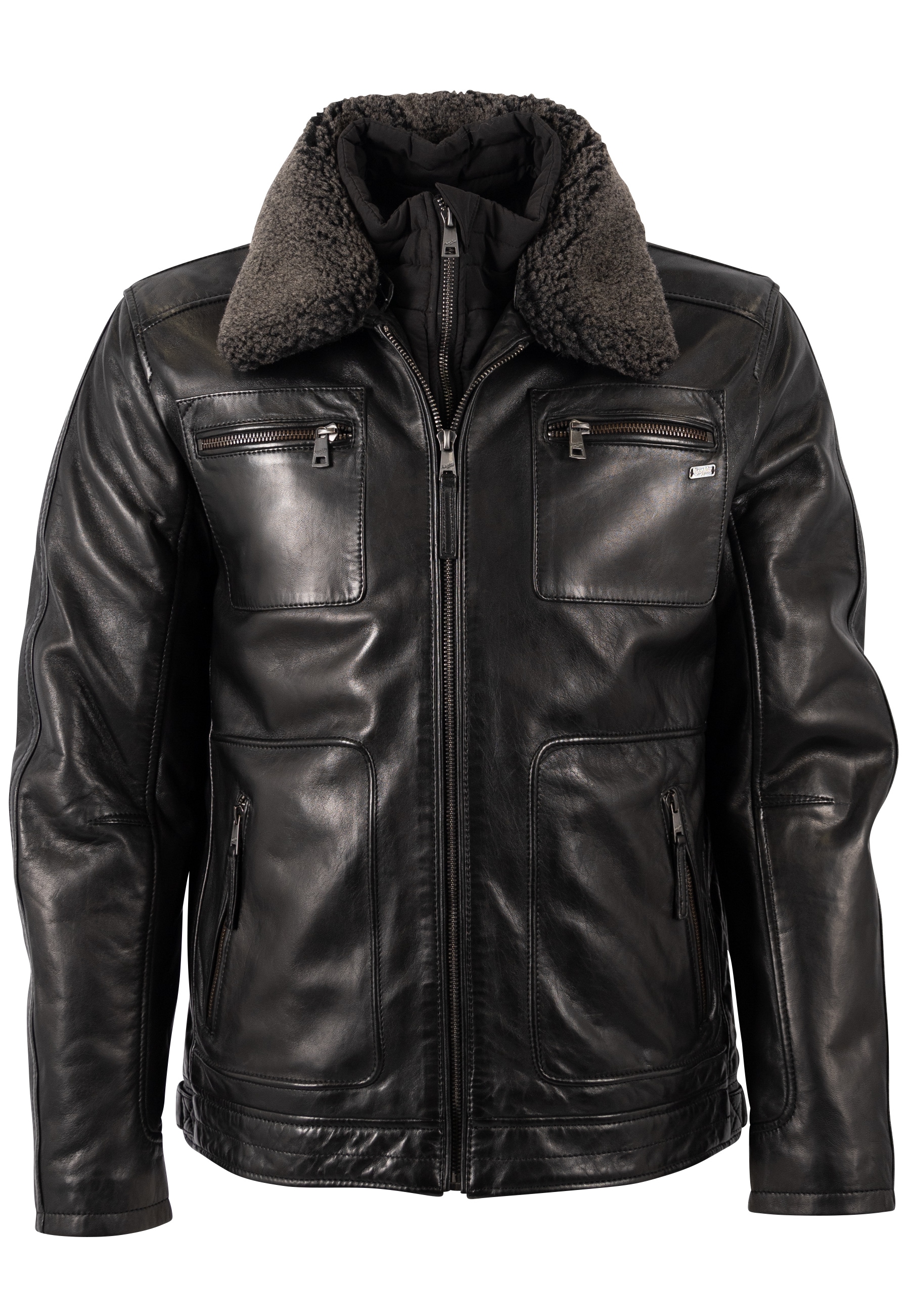 Mauritius Lederjacke »MMFello« mit Fellkragen, Fliegerjacke