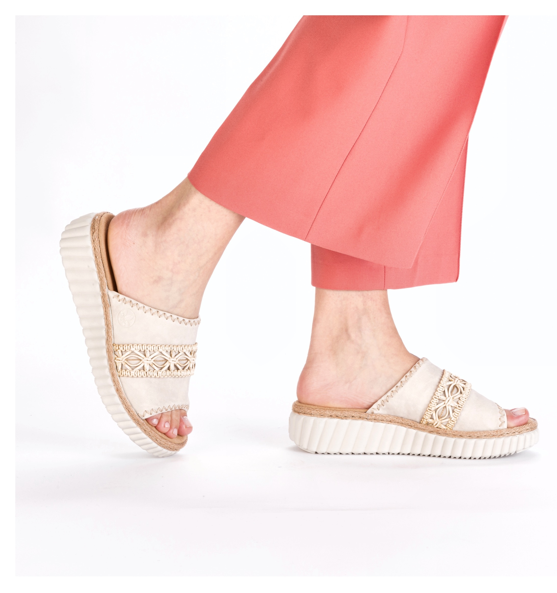 Rieker Pantolette  Sommerschuh, Strandschuh, Urlaubschuh, Hausschuh mit softer Innensohle