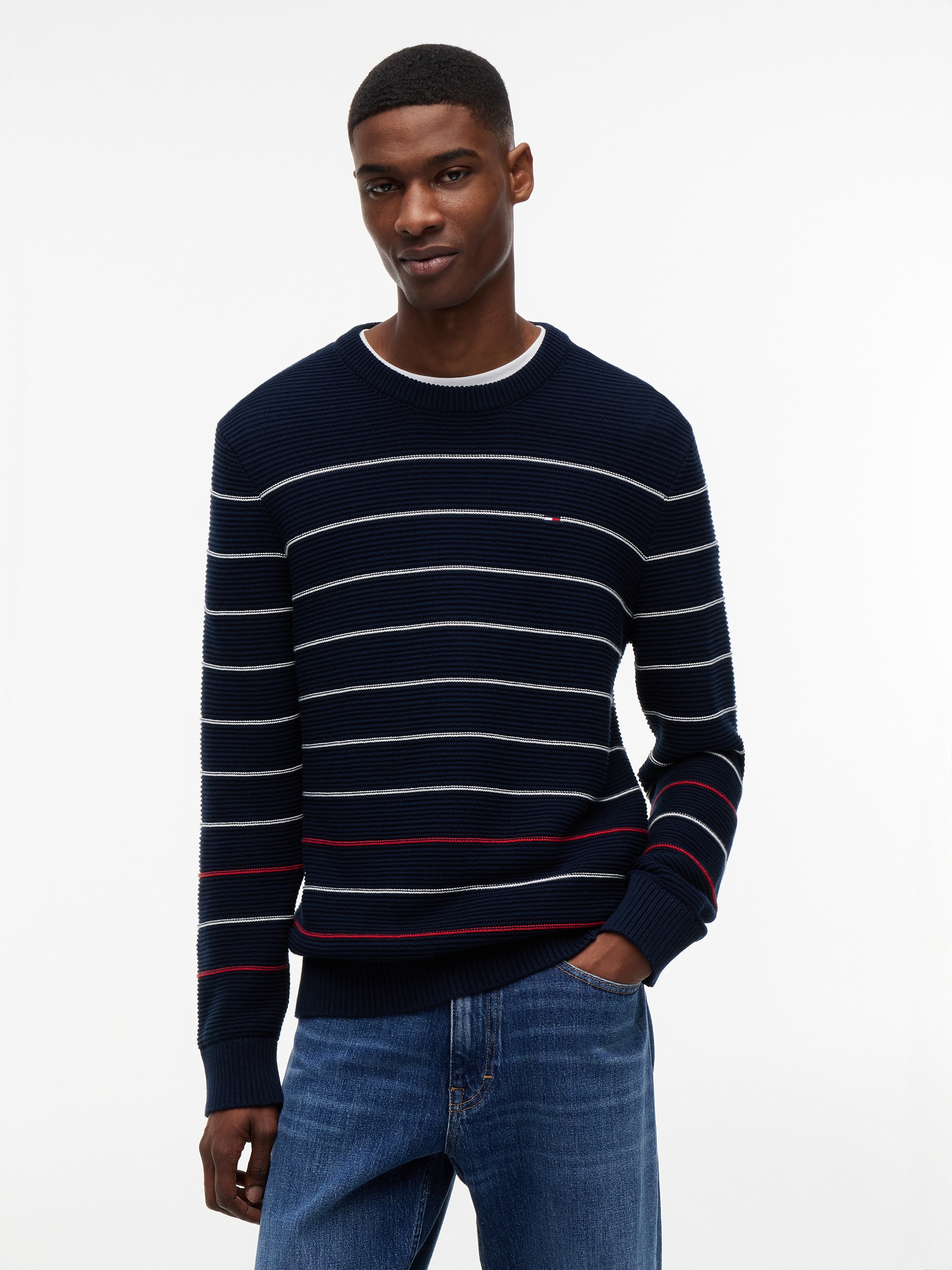Image of Tommy Jeans Strickpullover "TJM SLIM STRIPE SWEATER"