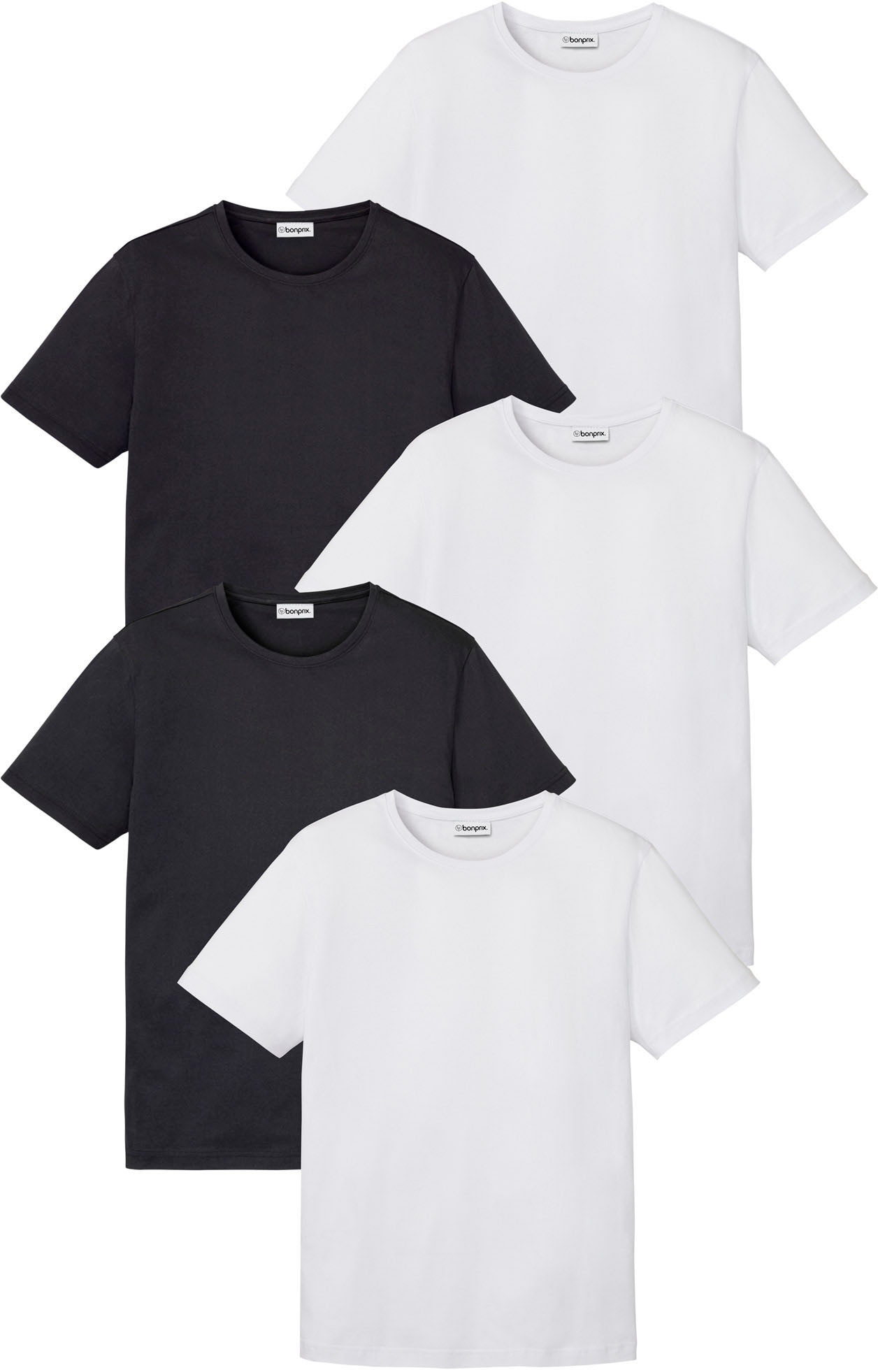 bonprix T-shirt »T-Shirt (5er Pack)« Packung, 5 cuis Regular Fit, Kurzarm, für warme Tage, aus Baumwolle und Viskose