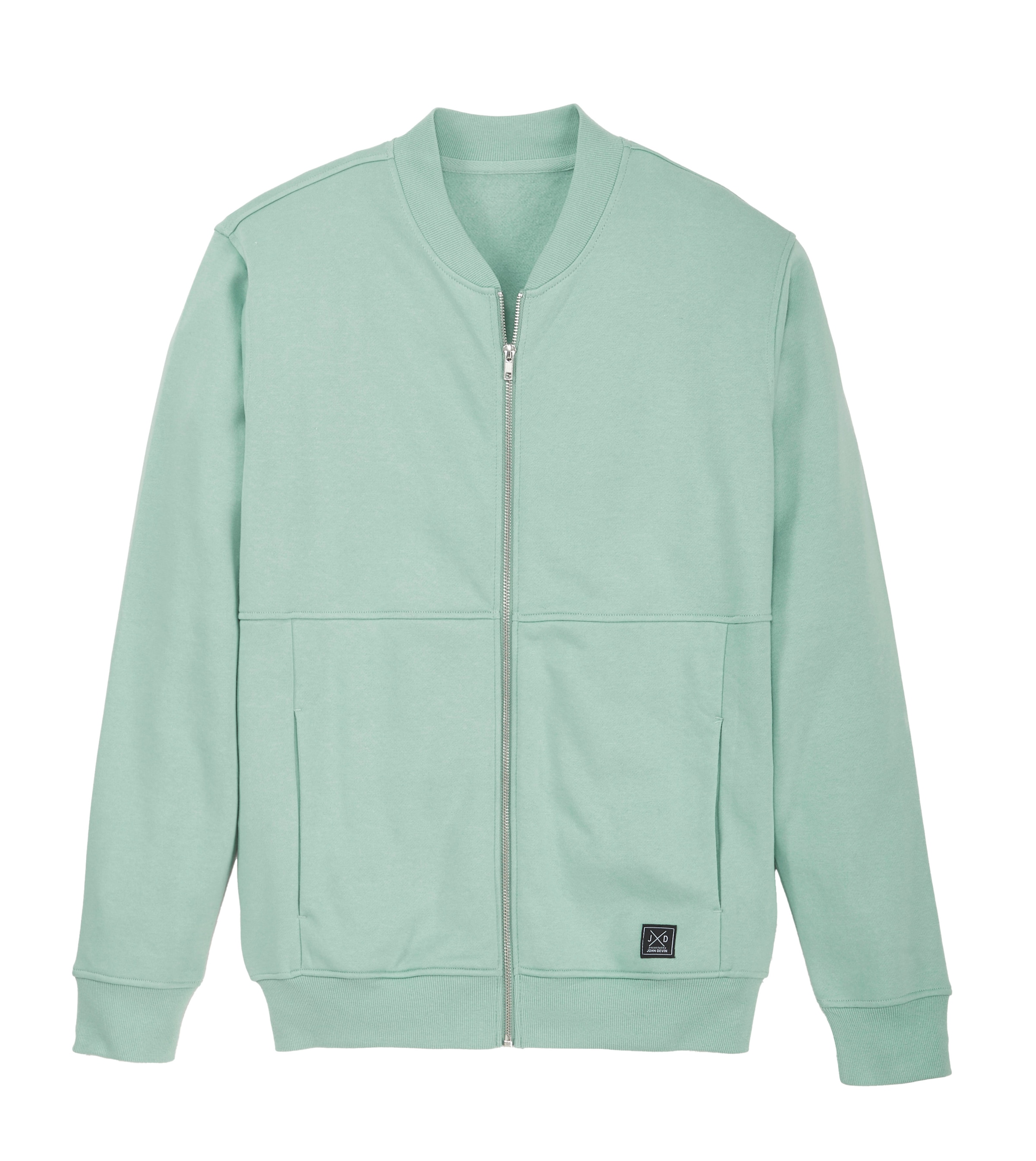John Devin Sweatjacke »mit modischer Teilungsnaht« Langarm, Sweatjacke mit Reissverschluss und Rundhals, Baumwollmischung