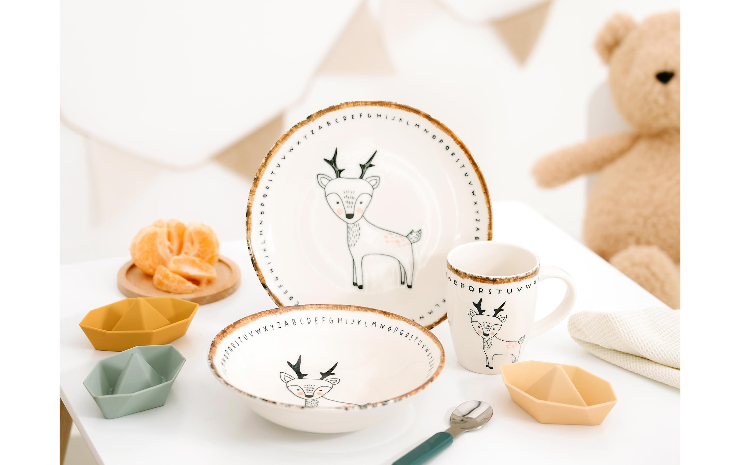 CreaTable Set de vaisselle pour enfants »Freunde des Waldes Set Steinzeug«