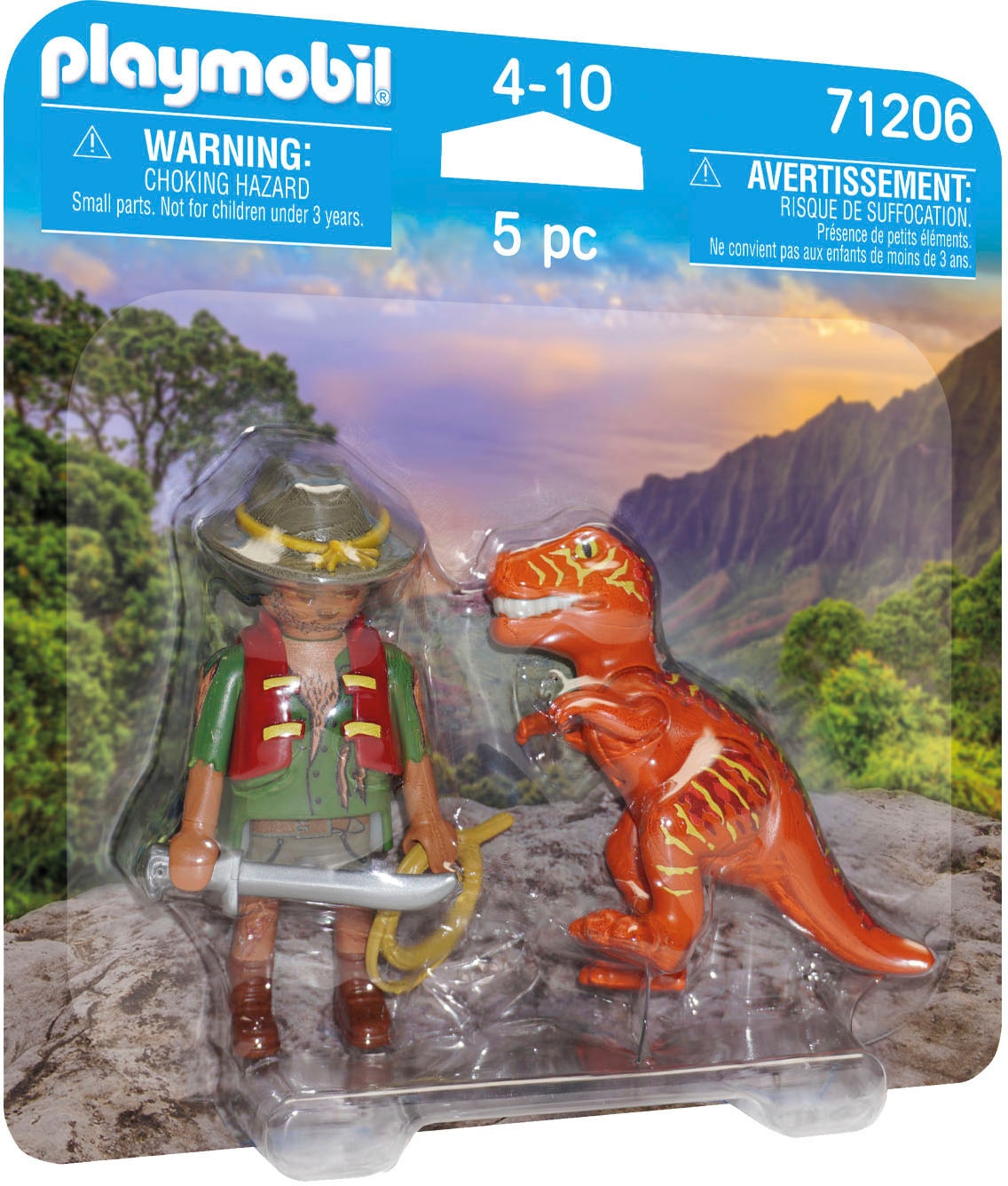 Playmobil® Konstruktions-Spielset »Abenteurer mit T-Rex (71206), DuoPack«, (5 St.), Made in Europe