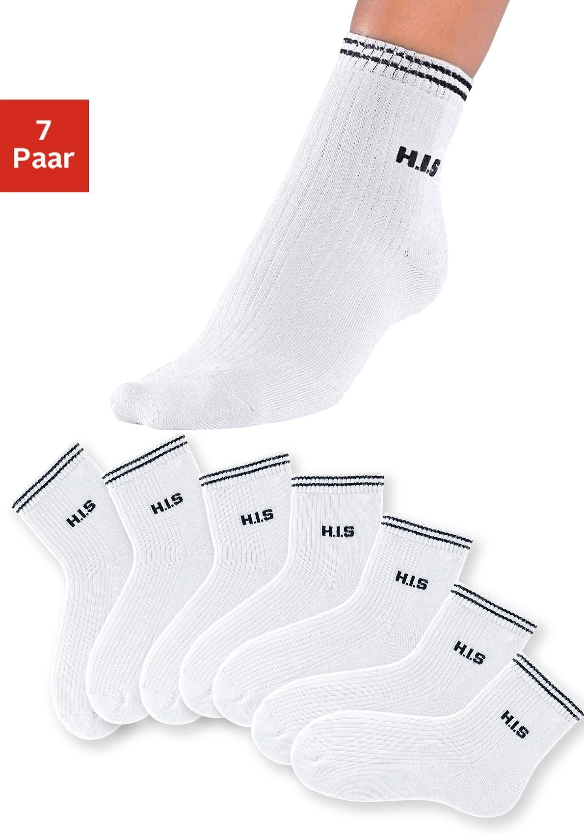 H.I.S Kurzsocken, (Set, 7 Paar), mit Vollfrottee