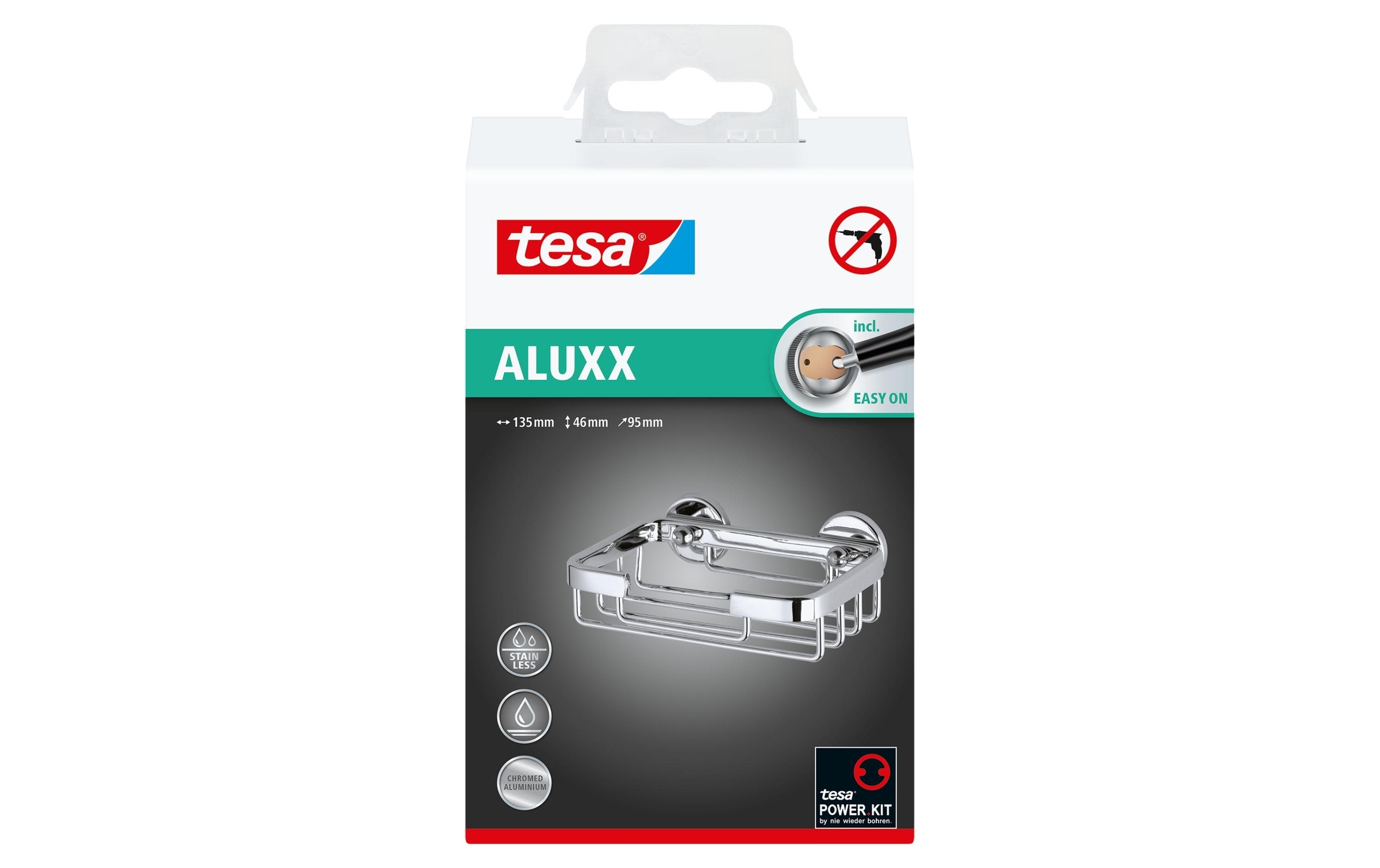 Tesa, tesa Badregal »Aluxx«, silberfarben, Aluminium, B/H/T: 13,5 cm x 4,6 cm