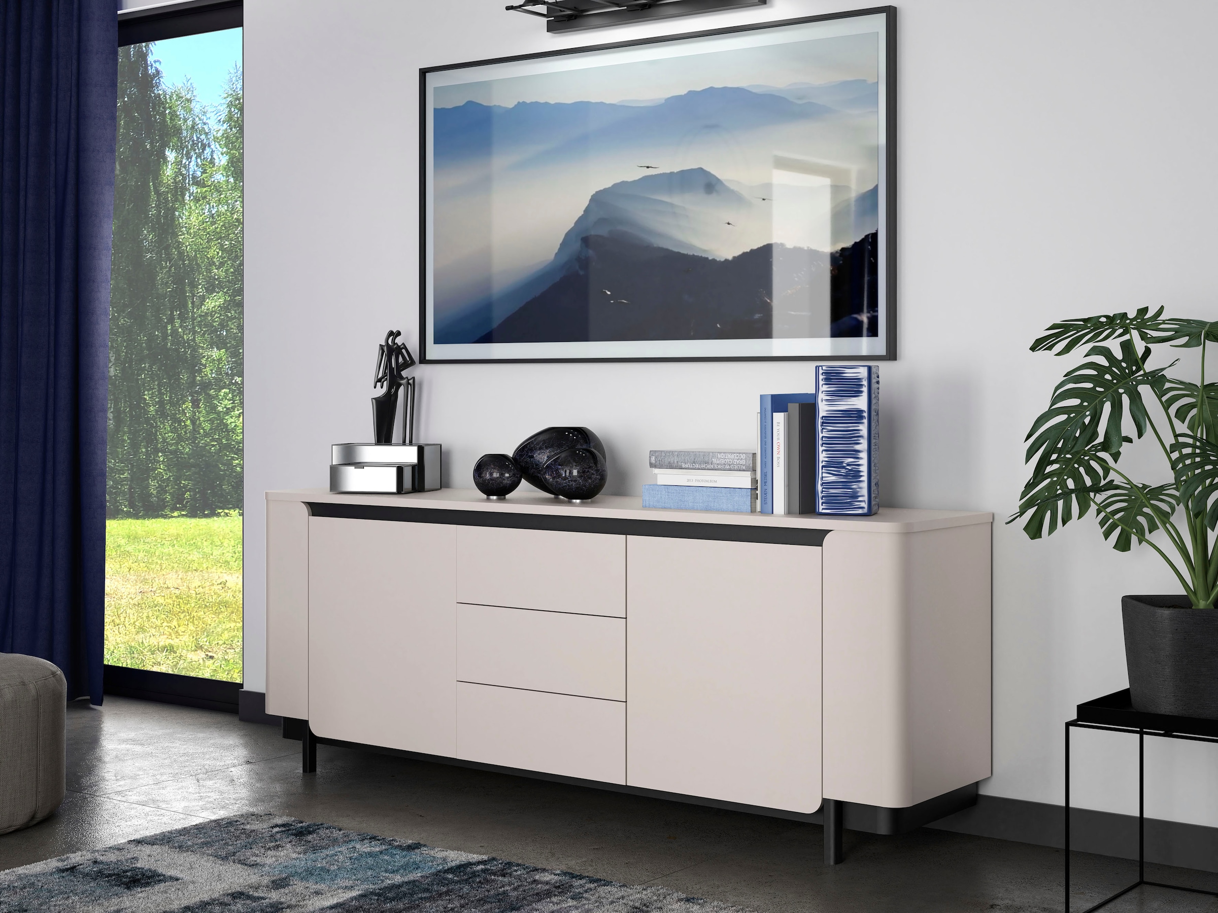 Image of FORTE Sideboard "Vodol" Sideboard, Stauraum, Schubkästen, Soft Close