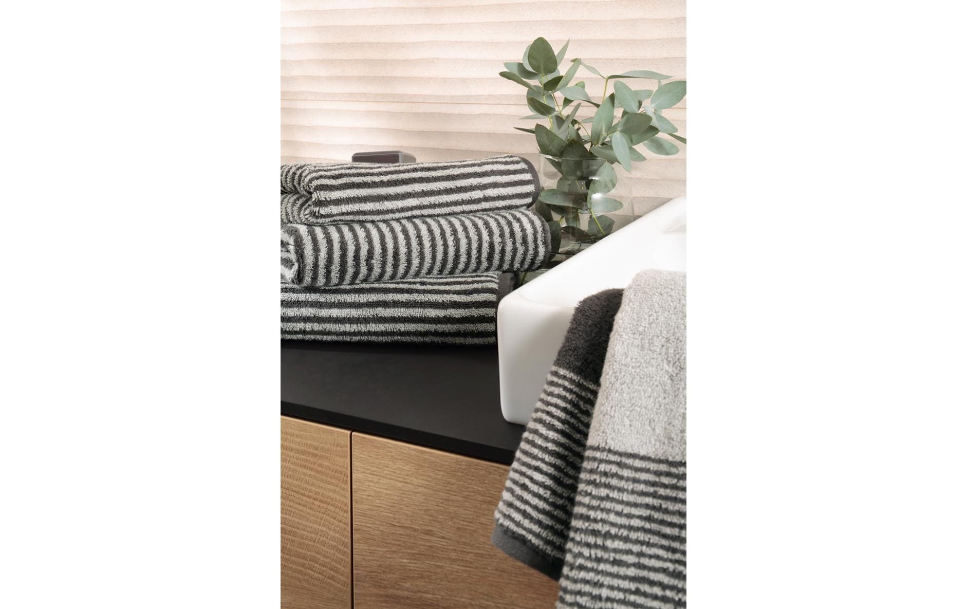 Cawö Duschtuch »Two-Tone Stripe 80 x 150 cm« Hochwertiges Badezimmertuch