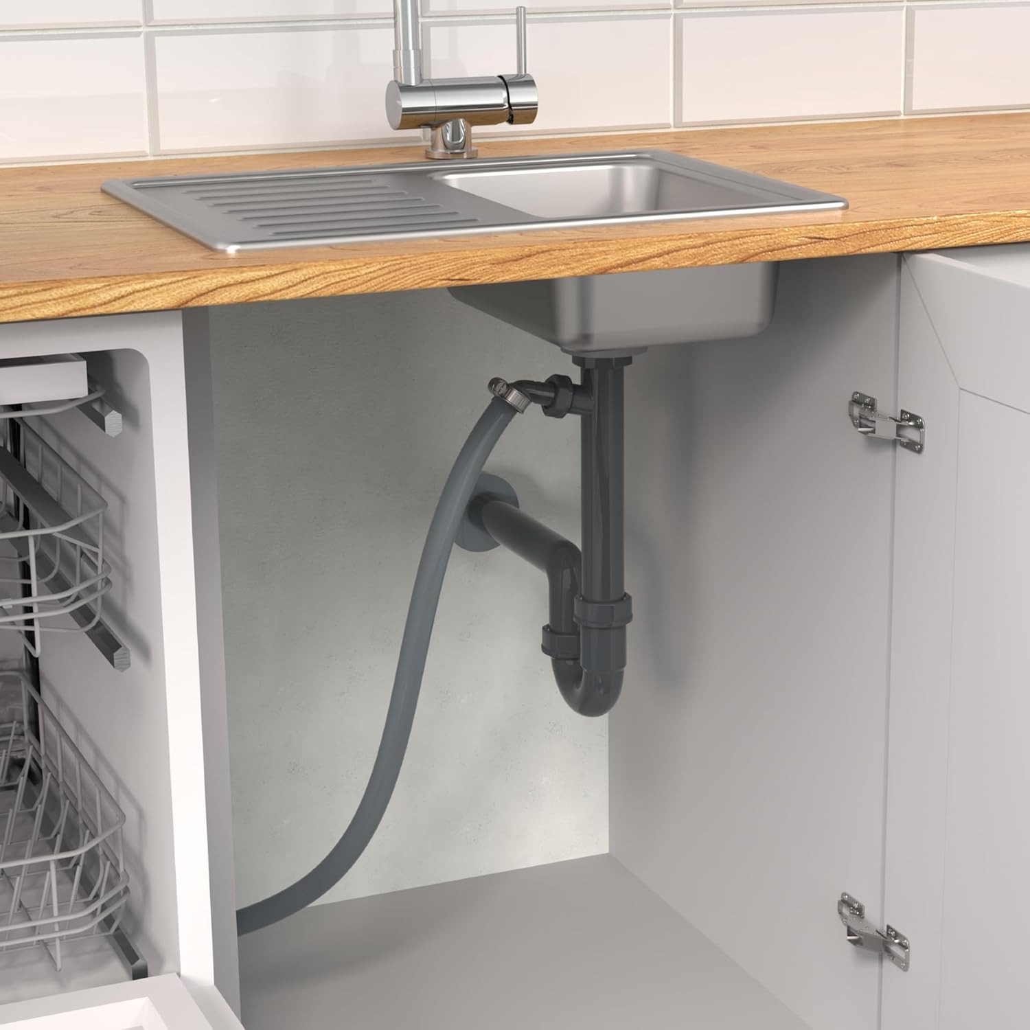 Kirchhoff Siphon »ECO-SAVE« Set,  KS Spültisch-Röhrensiphon, 1 1/2"IG x 50 mm, mit 3/4" Geräteanschluss