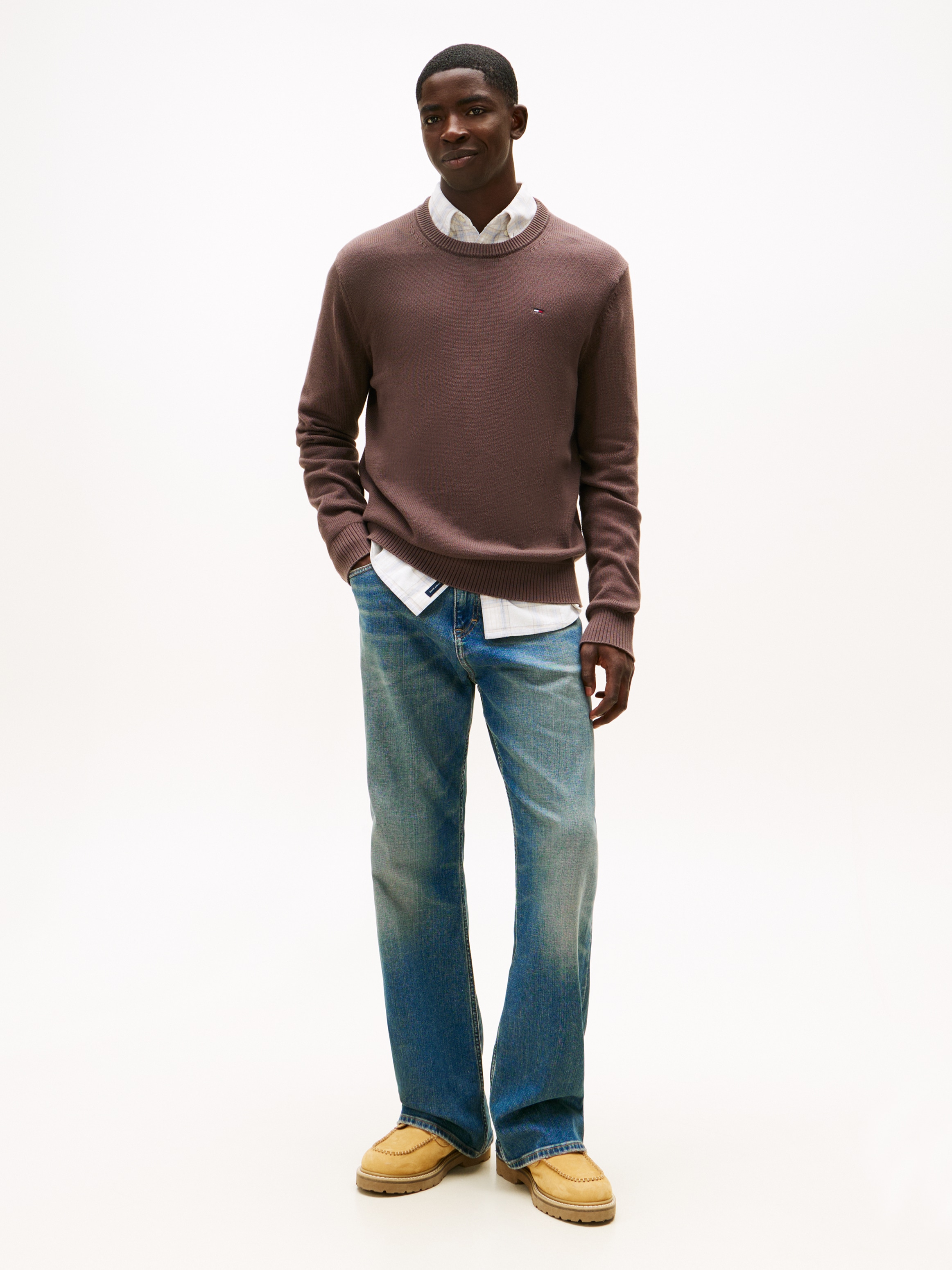 Tommy Jeans Rundhalspullover Slim fit mit Rundhalsausschnitt