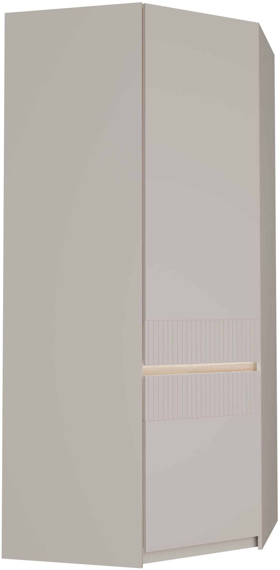 Image of FORTE Eckkleiderschrank "Oak Squere" B/H/T 88,5/197,4/88,5 cm Eckschrank, Softclose, inklusive Beleuchtung