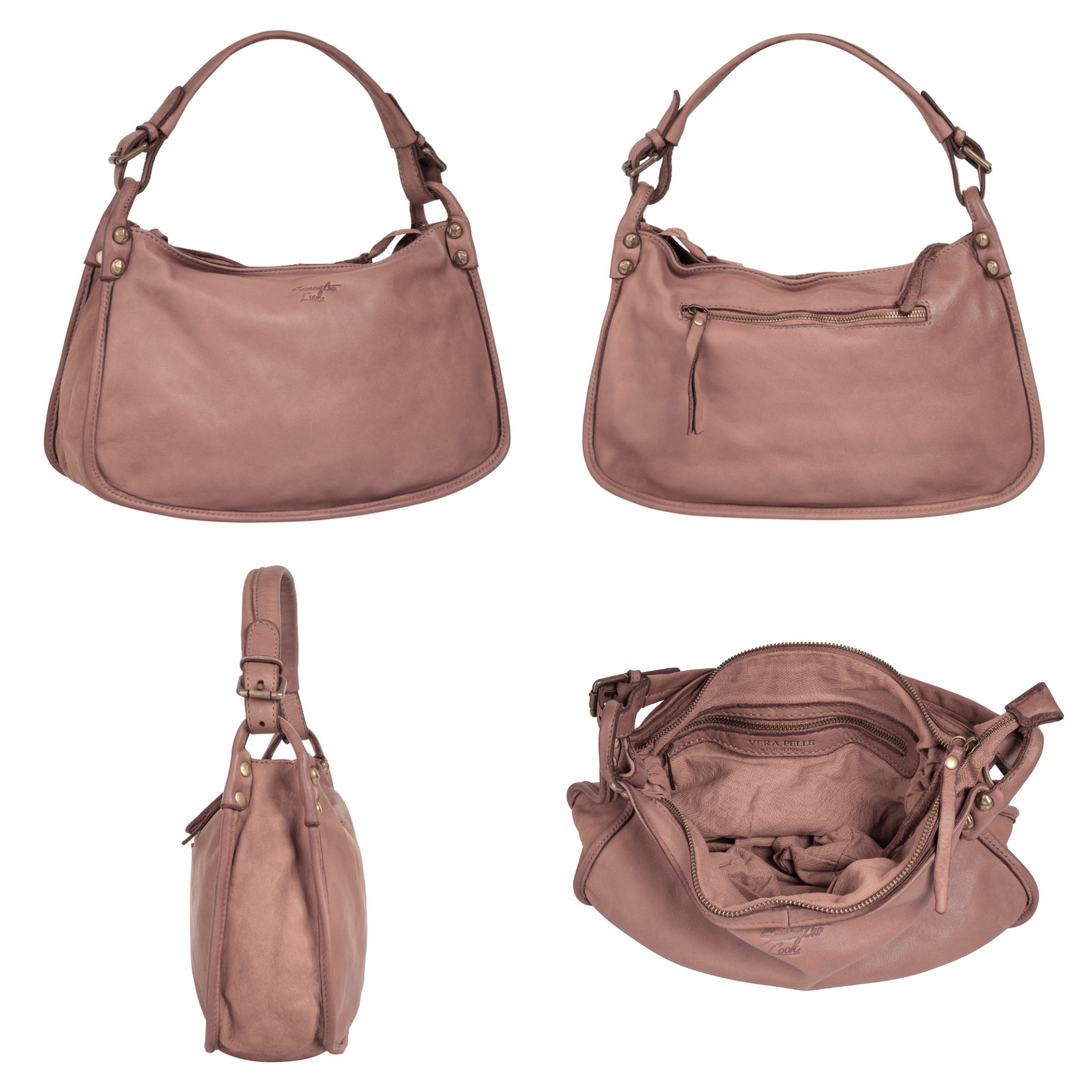 Samantha Look Henkeltasche, echt Leder, Made in Italy