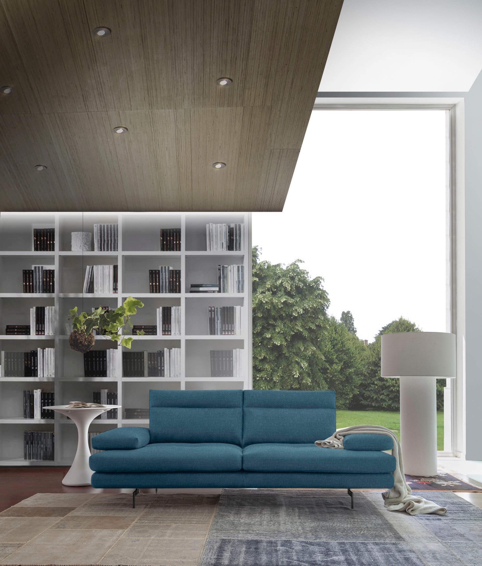 CALIA ITALIA 3,5-Sitzer »Toby Wing, italienisches Designsofa, super bequem, Megasofa«, inkl. Sitztiefenverstellung und Armteilfunktion, Füsse in Schwarz matt