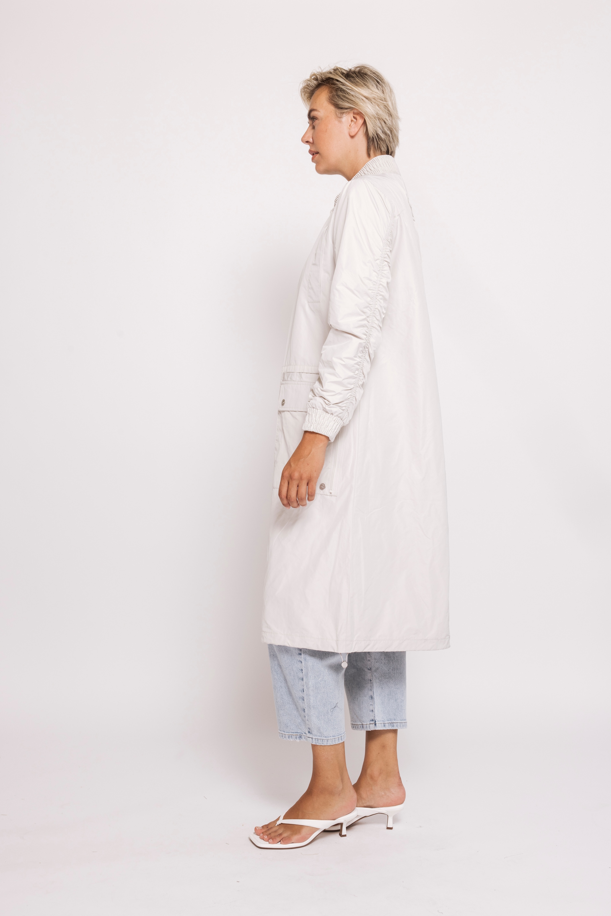 Zhrill Manteau long »PANTA« Longueur genou, fermeture éclair bidirectionnelle, col montant