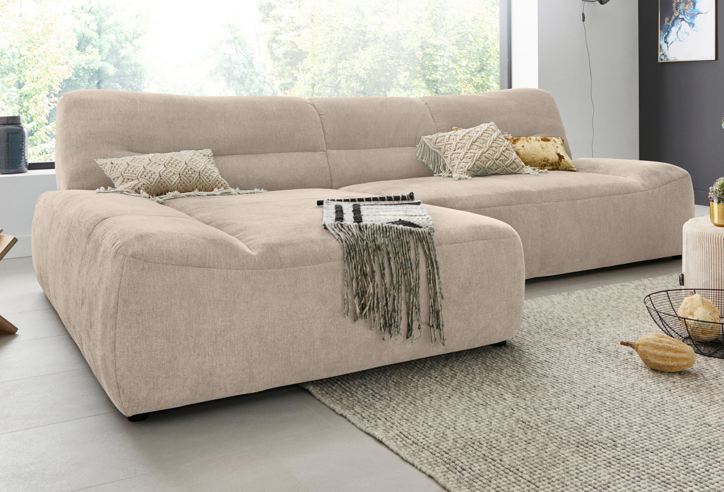 DOMO collection Ecksofa »Cesena moderne Polsterecke mit flachen Armlehnen, L-Form«, fester Sitzkomfort, frei im Raum stellbar