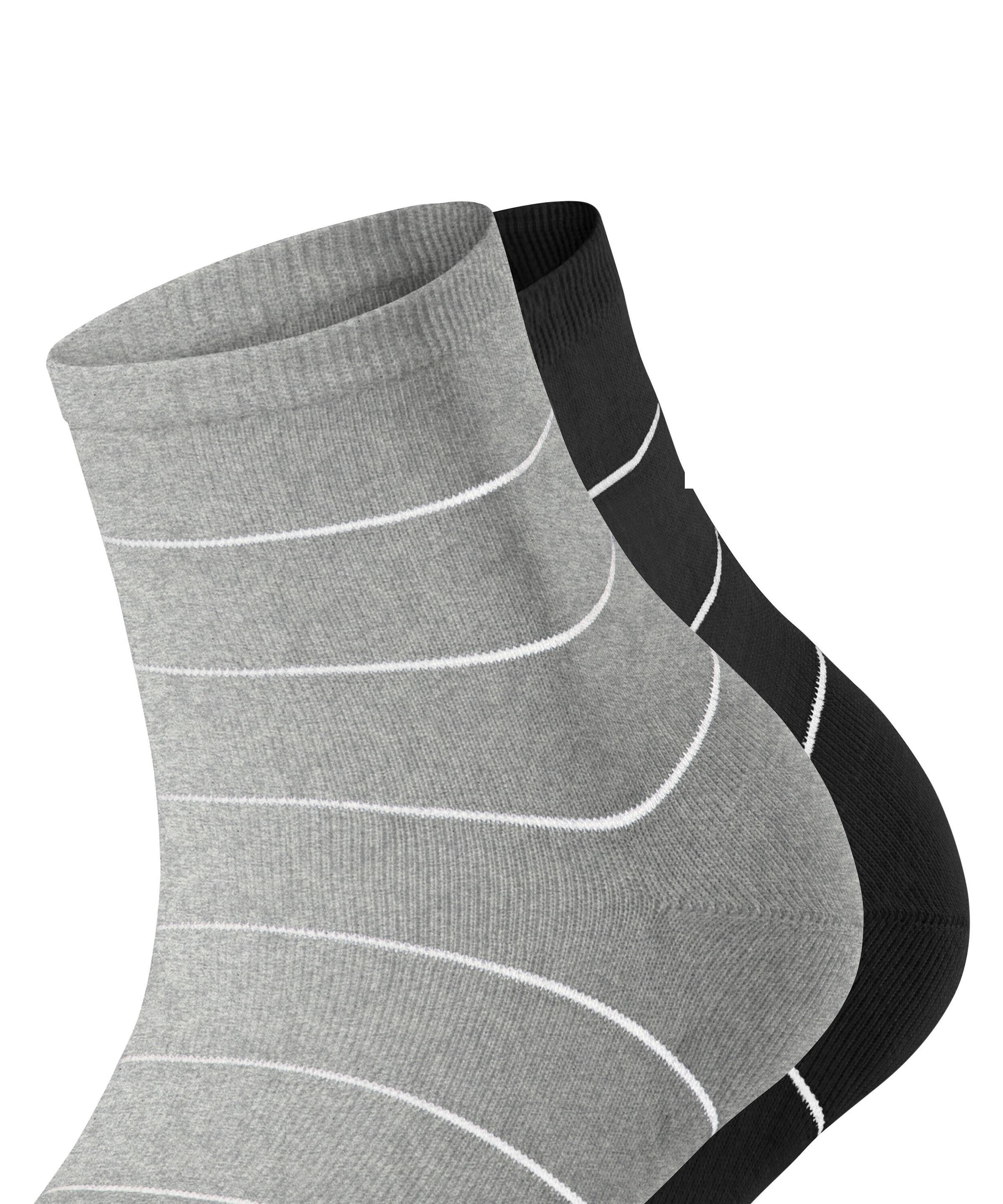Esprit Chaussettes courtes »Fine Line« 2 paires,  avec motif à fines rayures, bord-côte étroit